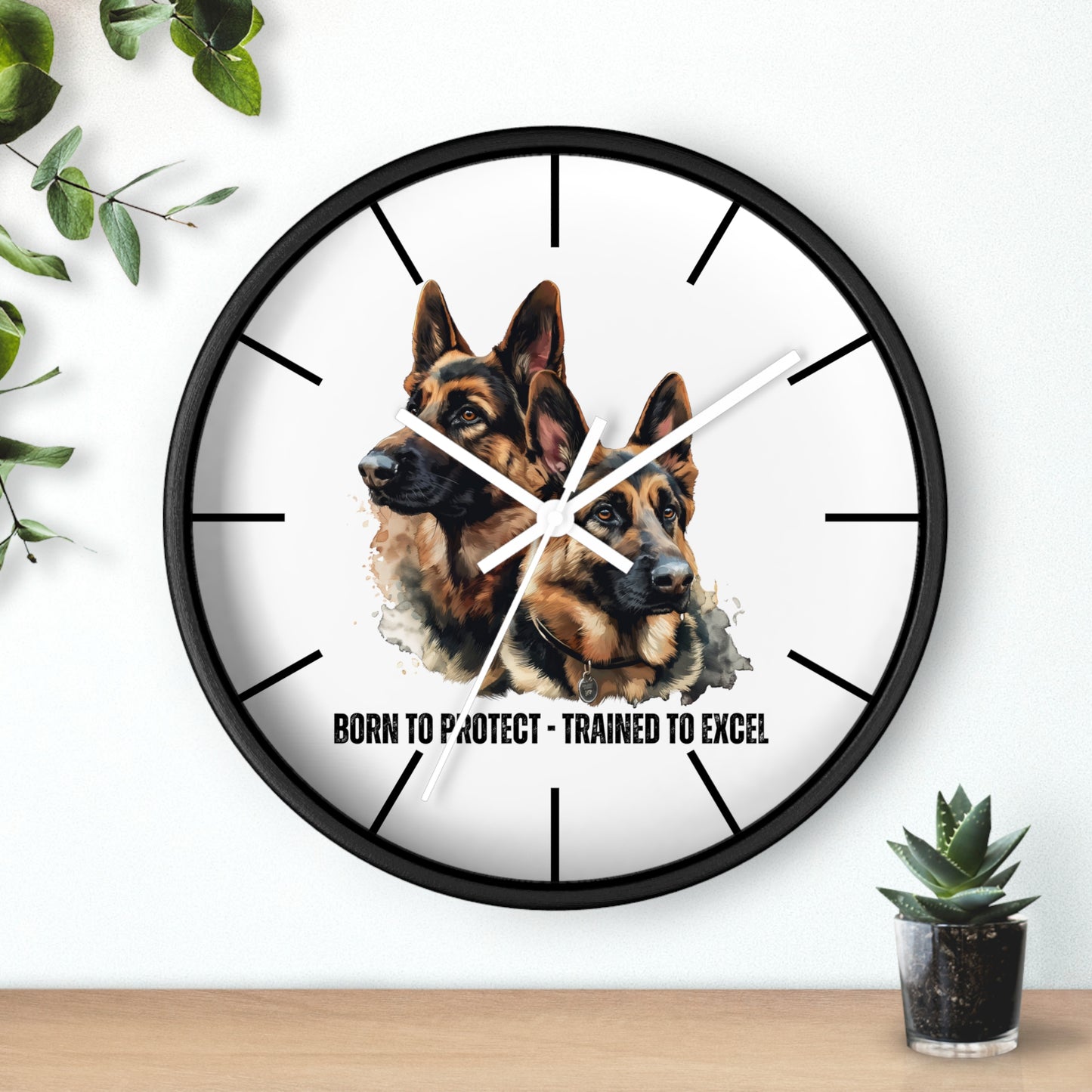 German Shepherds: Born to Protect - Wall Clock - 10513