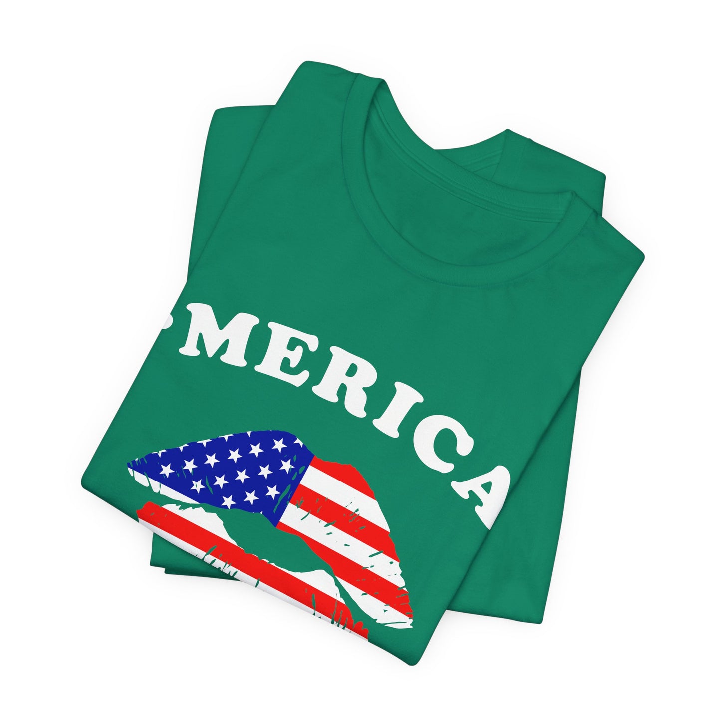 'Merica Unisex Jersey Tee, Patriotic Short Sleeve Shirt, USA Flag Design, Independence Day Apparel, Festival Wear, Summer Casual - 13519