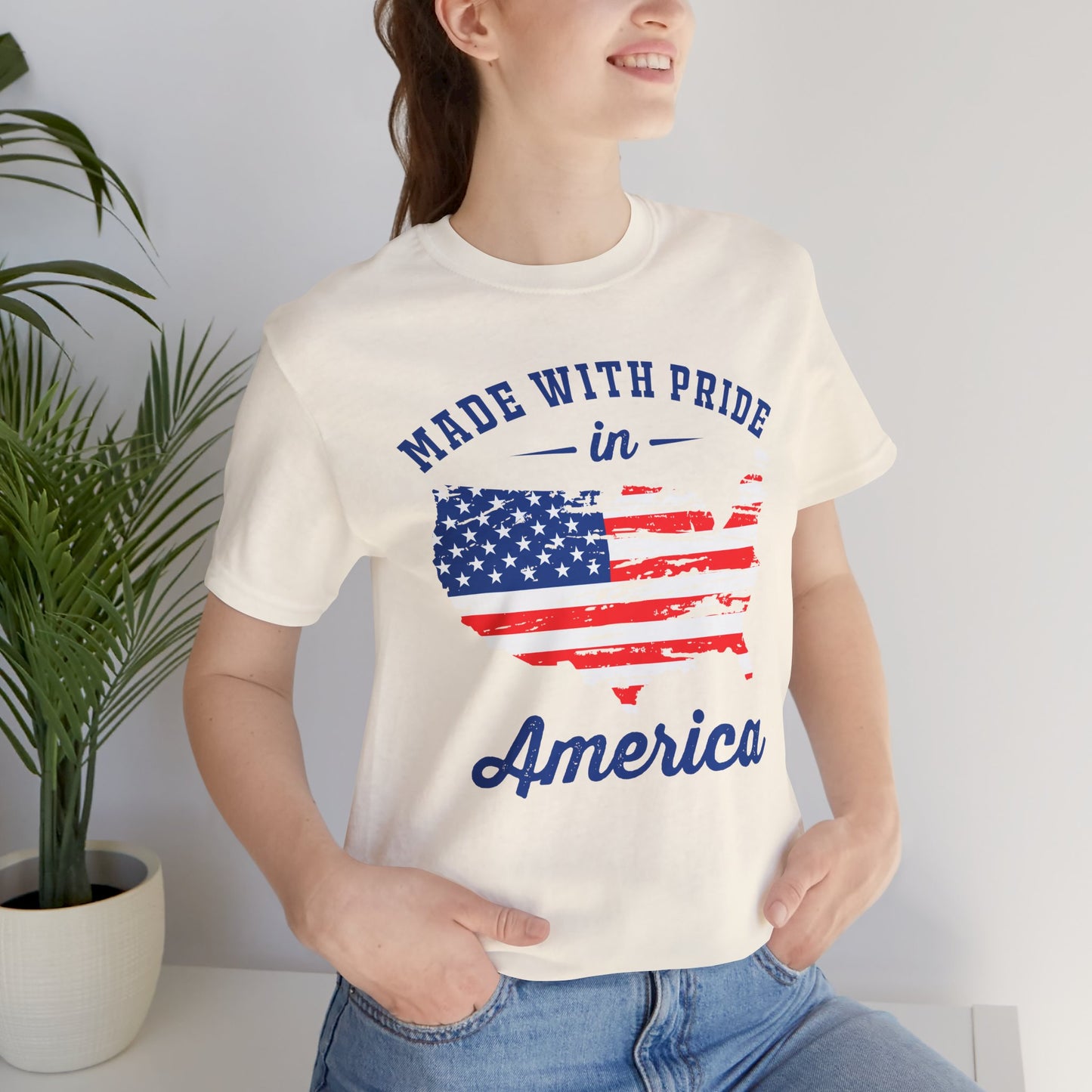 American Pride Unisex Tee, Patriotic Shirt, USA Pride Tee, Independence Day Apparel, Gift for Veterans, Summer Fashion - 13693