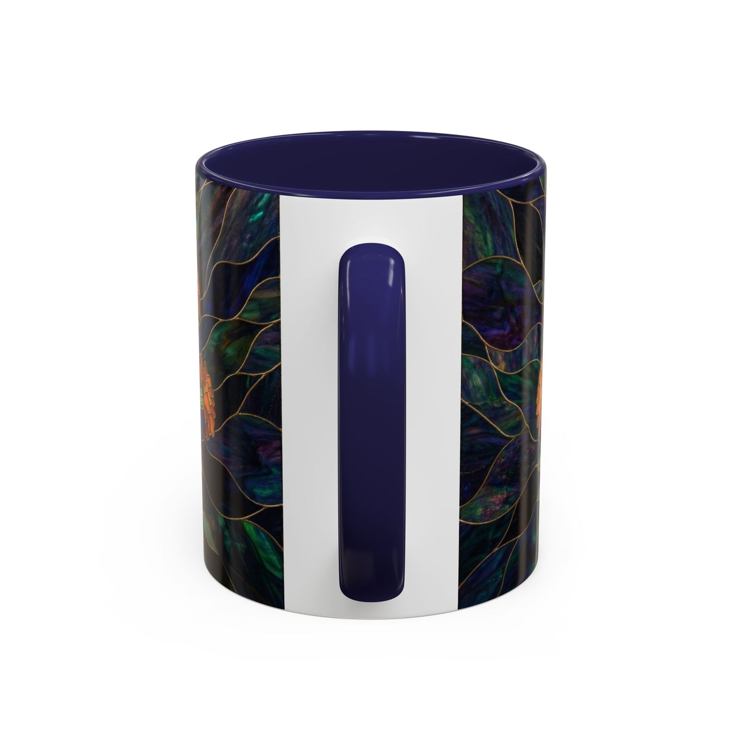 Marigold Floral Coffee Mug — Stained Glass Design  (11/15oz) - 14532