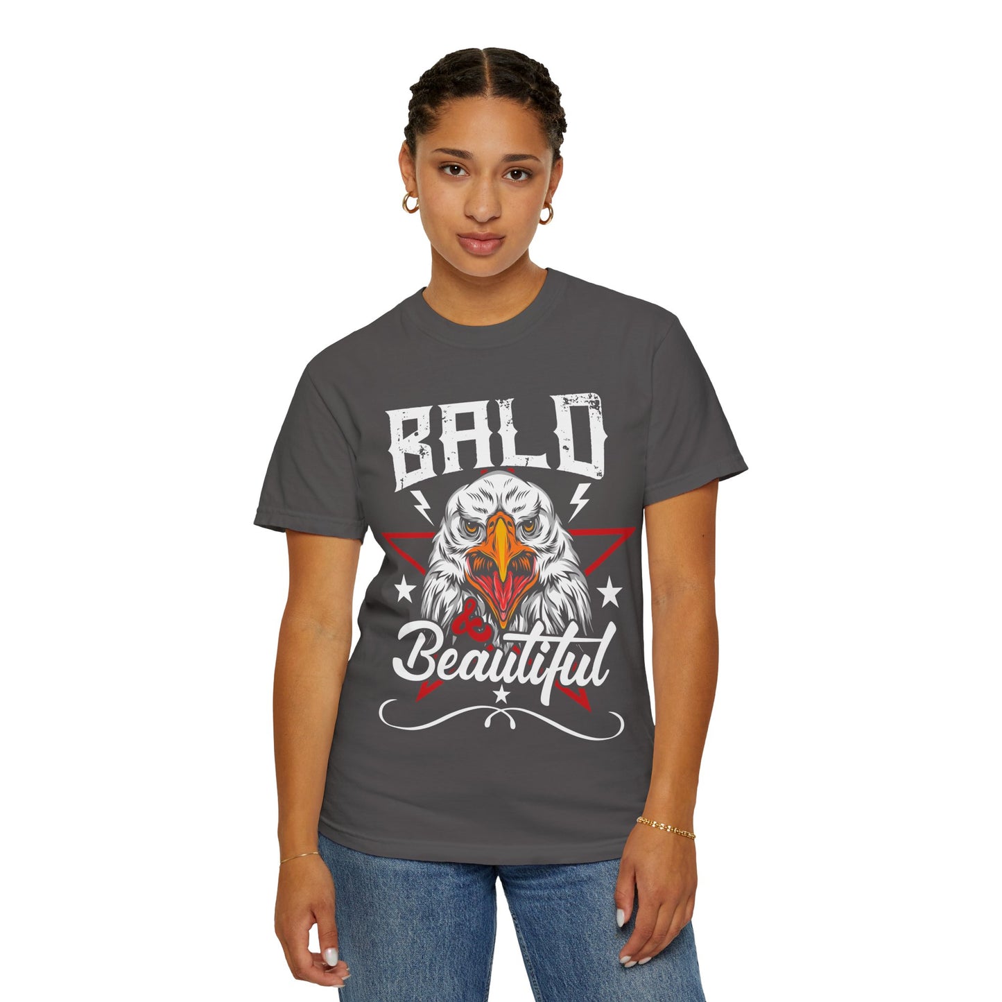 American Eagle, Bald is Beautiful T-Shirt, Unisex Garment-Dyed Tee - 13491