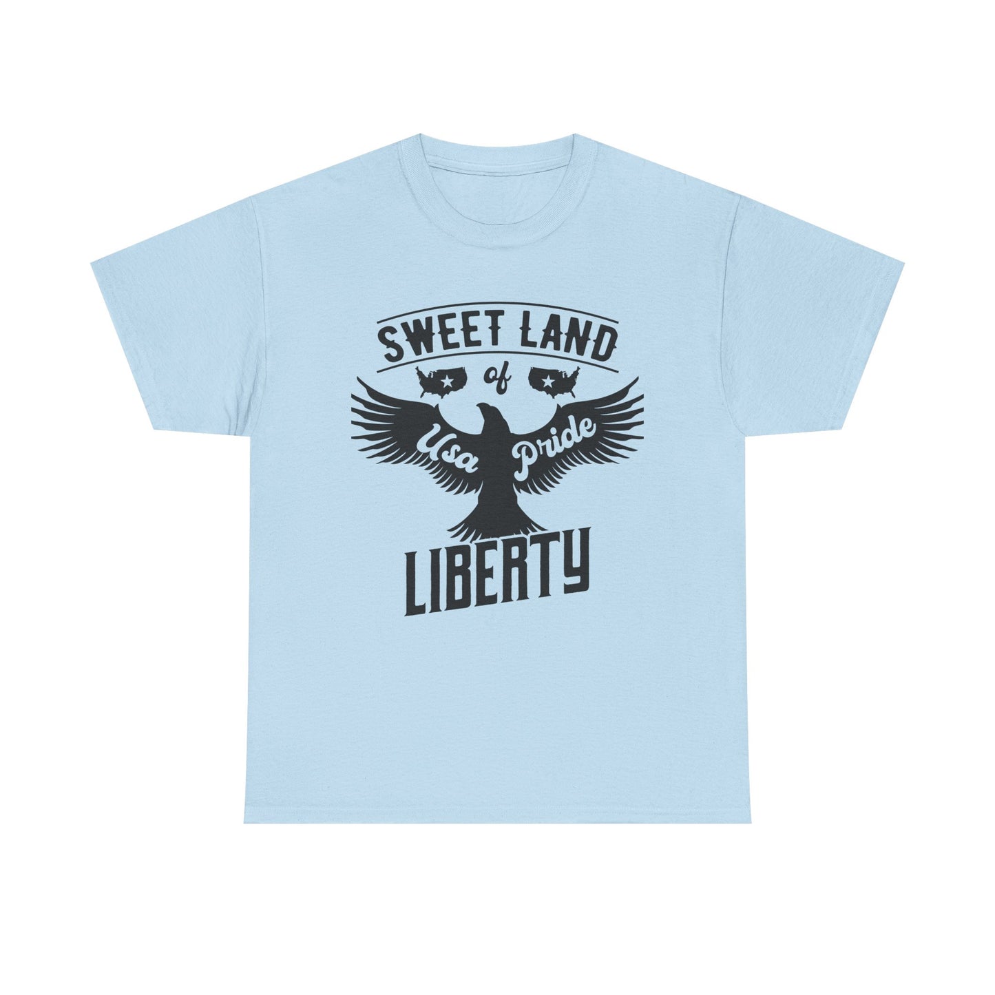 Sweet Land of Liberty Design, Unisex Heavy Cotton Tee: Patriotic T-shirt, Gift for Freedom Lovers, Casual Wear, Independence Day Shirt - 13492