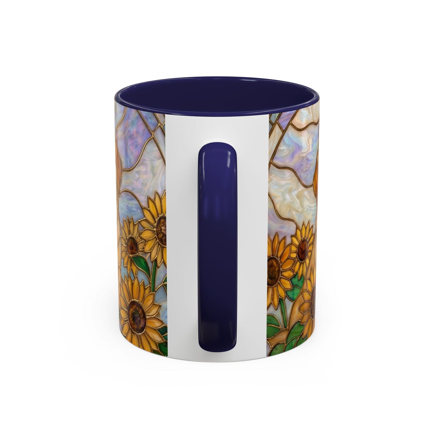 Sunflower Golden Retriever P uppiesAccent Coffee Mug –  Stained Glass Design (11/15 oz) - 14527