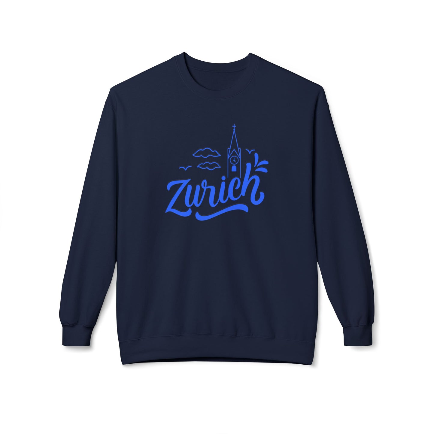 Zurich Unisex Crewneck Sweatshirt - Cozy Midweight Fleece - 12124