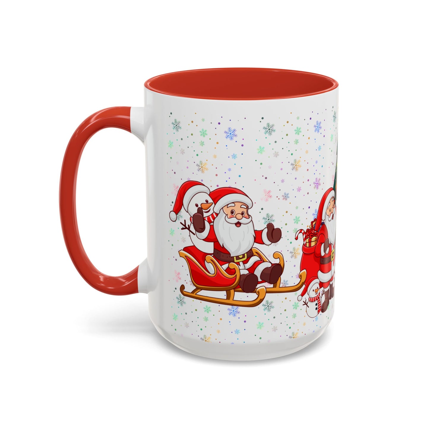 Christmas Party, Santa, Snowman & Reindeer - Accent Coffee Mug (11, 15oz) - 10427