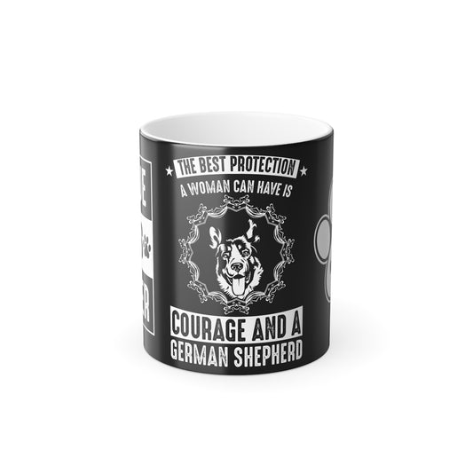 The Best Protection, German Shepherd - Color Morphing Mug, 11oz