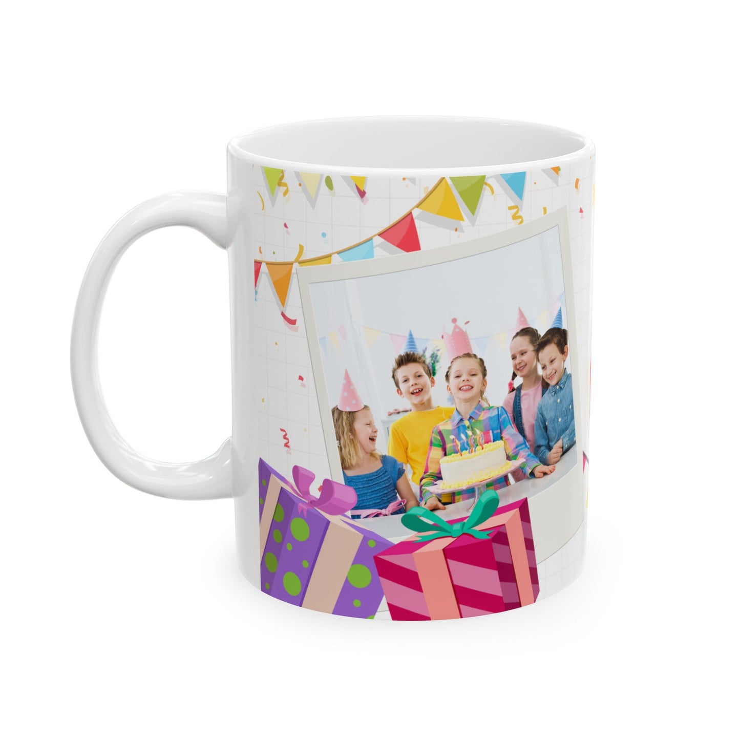 Personalized Birthday Ceramic Mug with Colorful Design, Custom Gift for Celebrations, Fun Party Favor, 11oz, 15oz - 13976