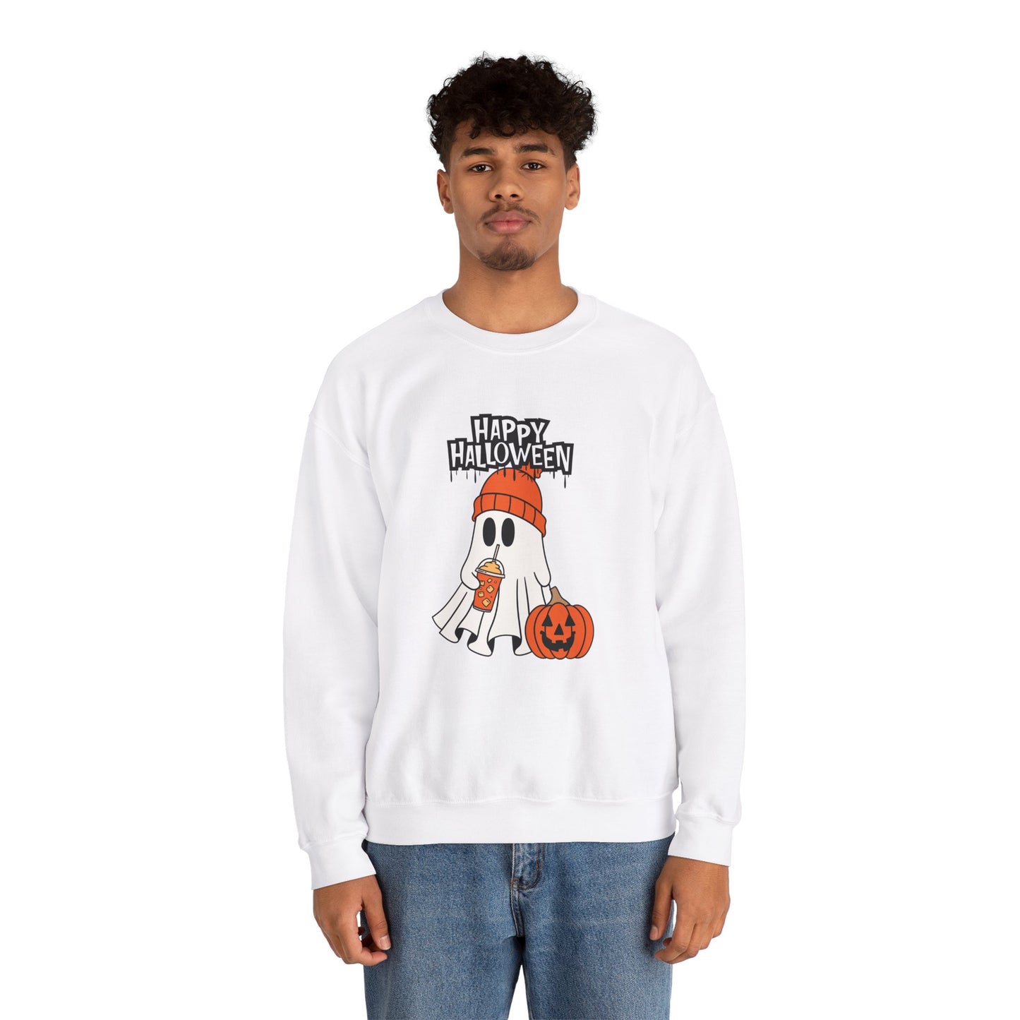 Happy Halloween, Ghost - Unisex Heavy Blend™ Crewneck Sweatshirt