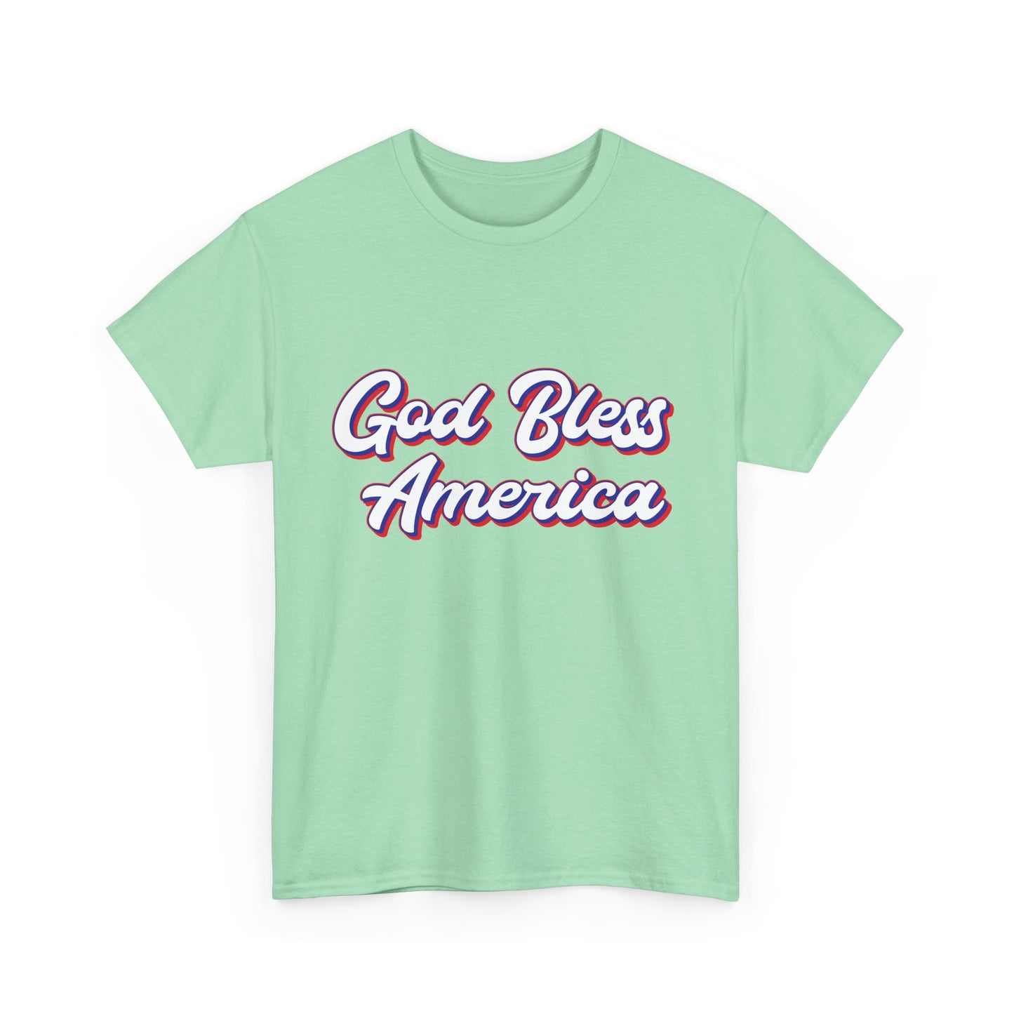 God Bless America Unisex Heavy Cotton Tee | Patriotic Shirt, American Pride Apparel, 4th of July Outfit, Gift for Veterans, Summer - 13655
