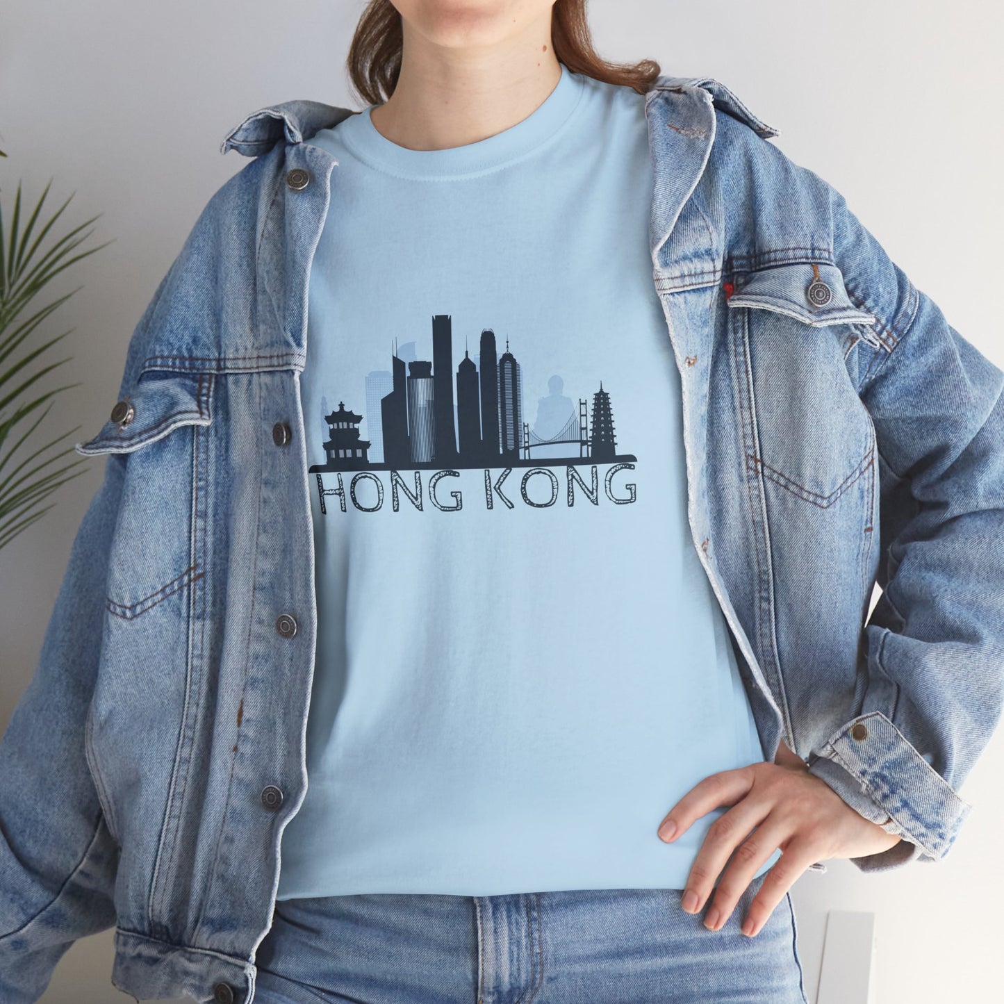 Hong Kong Unisex Heavy Cotton Tee | Casual Travel Shirt - 12042
