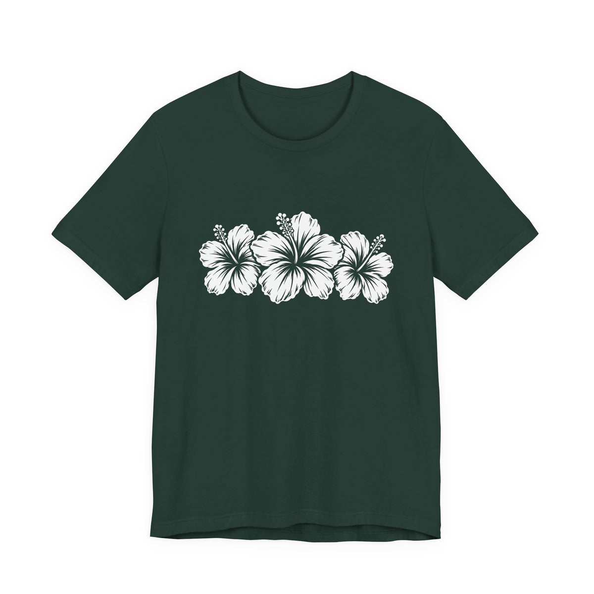 Hibiscus Floral T-Shirt,  Tropical Flower Graphic Tee - 14995