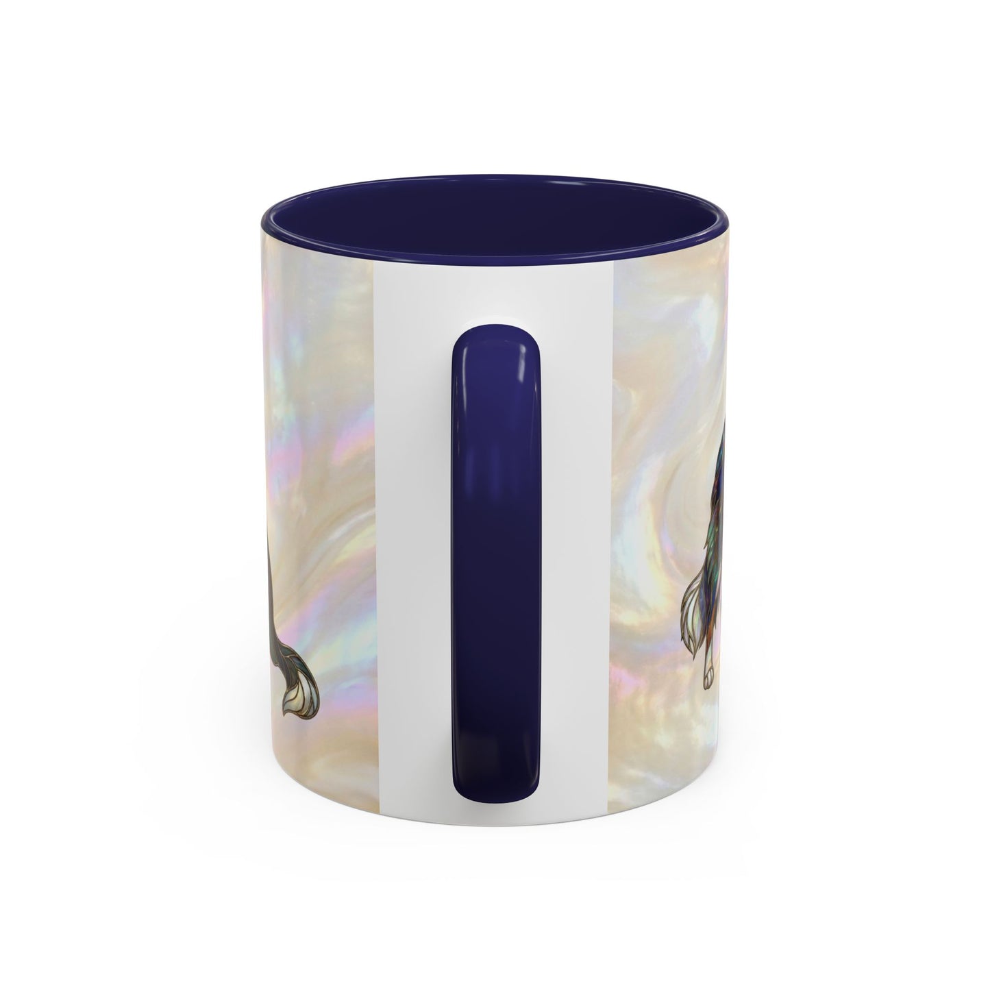 Border Collie Accent Coffee Mug — Stained Glass Design (11/15 oz) - 14619