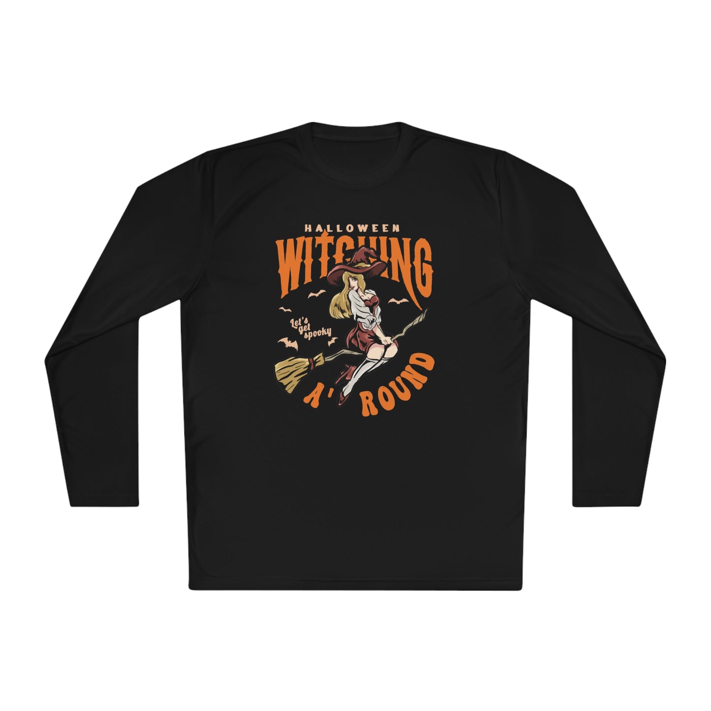 Halloween Witching, Let's Get Spooky Around - Unisex Lightweight Long Sleeve Tee