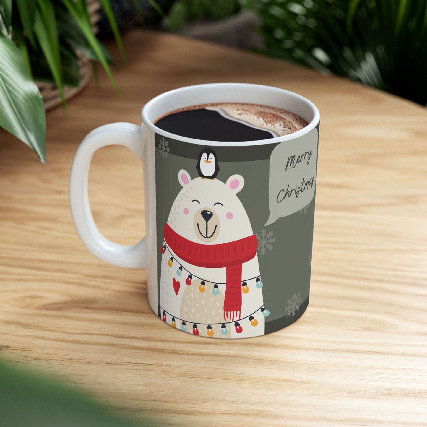 Dog & Penguins, Merry Christmas - Ceramic Mug, (11oz, 15oz) - 10912