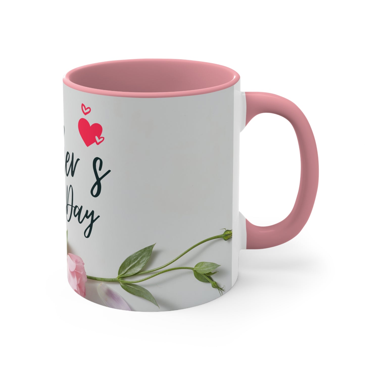 Mother’s Day Floral Mug – Happy Mother’s Day Pink Accent Coffee Cup Gift for Mom (11oz) - 14886