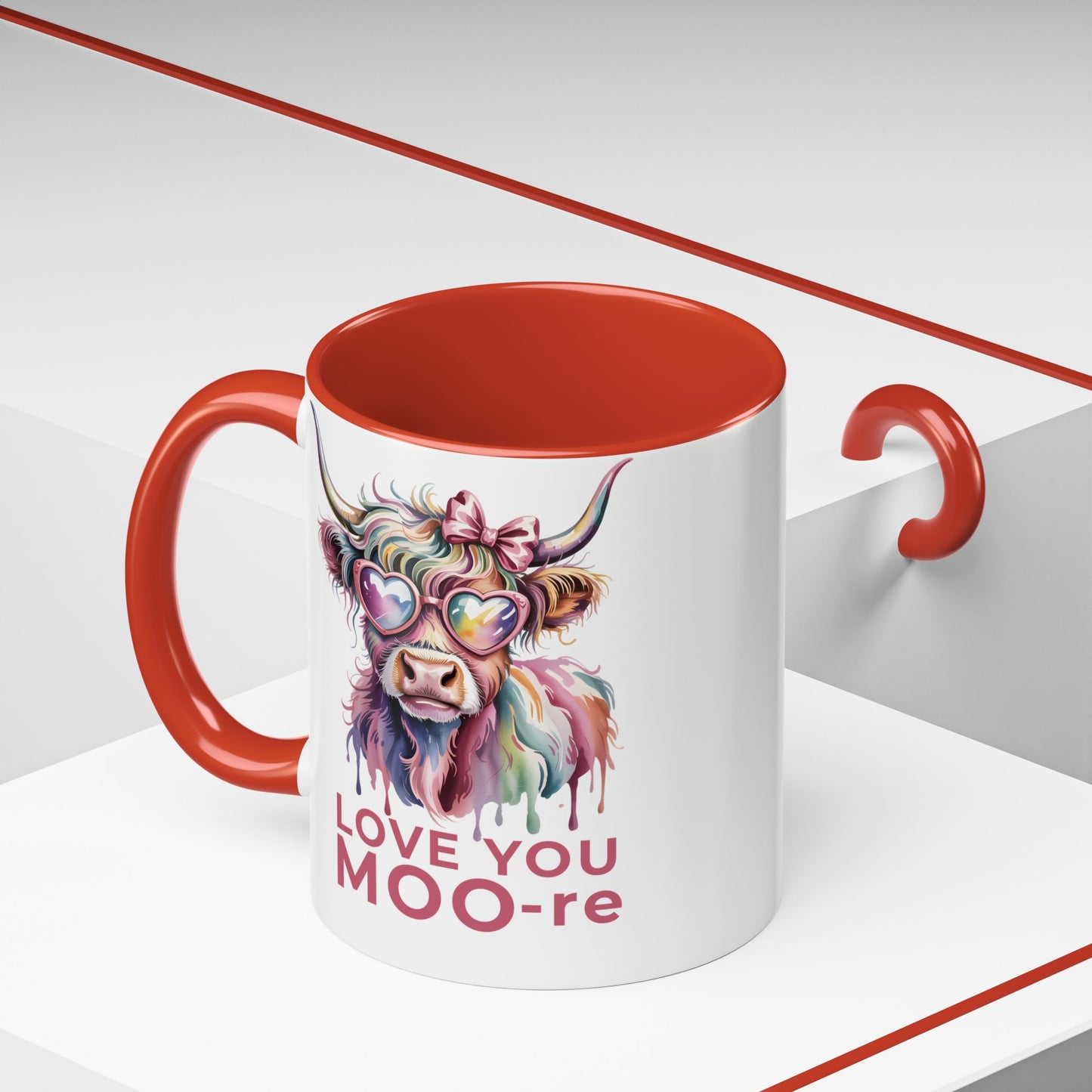 Love You Moo-re Highland Cow Mug – Cute Valentine’s Day Coffee Cup, Funny Romantic Gift for Her or Him (11oz / 15oz) - 14785