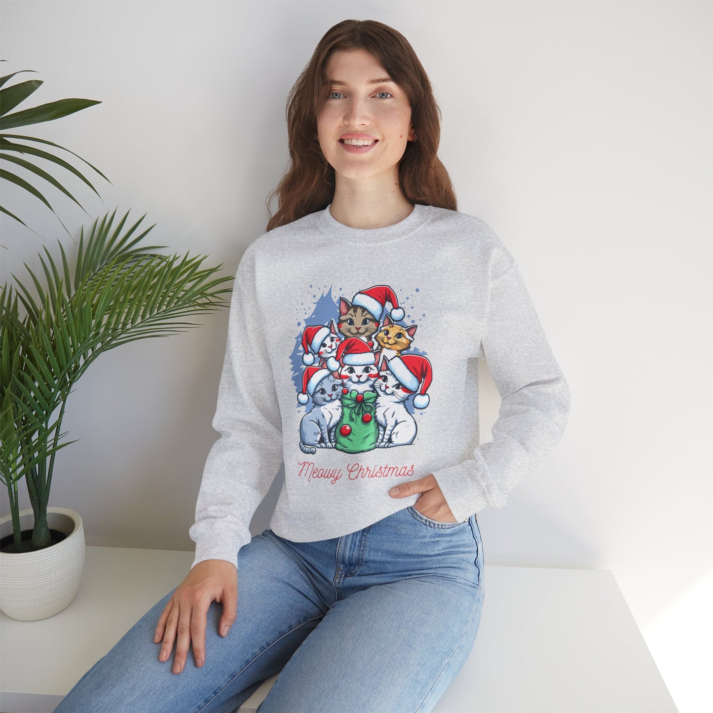 Merry Christmas, Cats - Unisex Heavy Blend™ Crewneck Sweatshirt