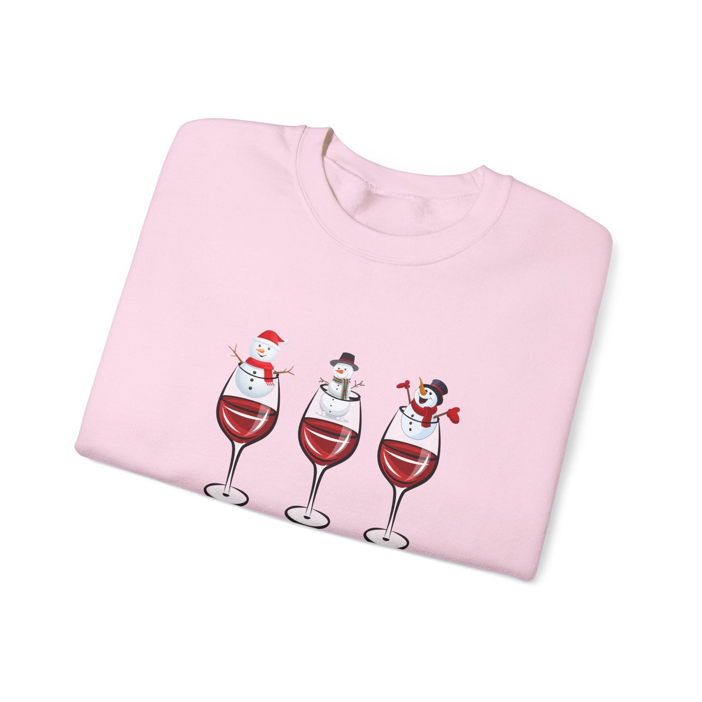 Snowman & Glass of Wine - Unisex Heavy Blend™ Crewneck Sweatshirt - 10013