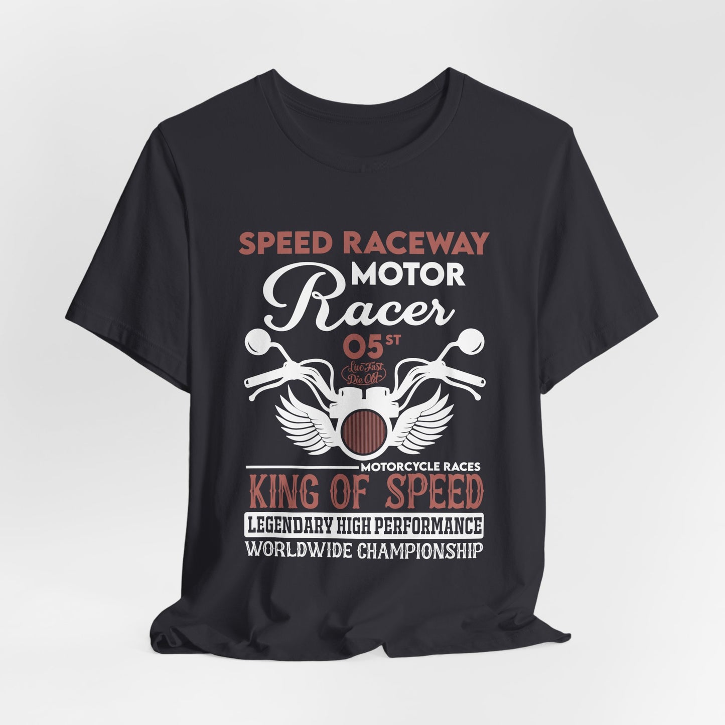 Speed Raceway, Motorcycle Races King of Speed - Unisex Jersey Short Sleeve Tee - 13105