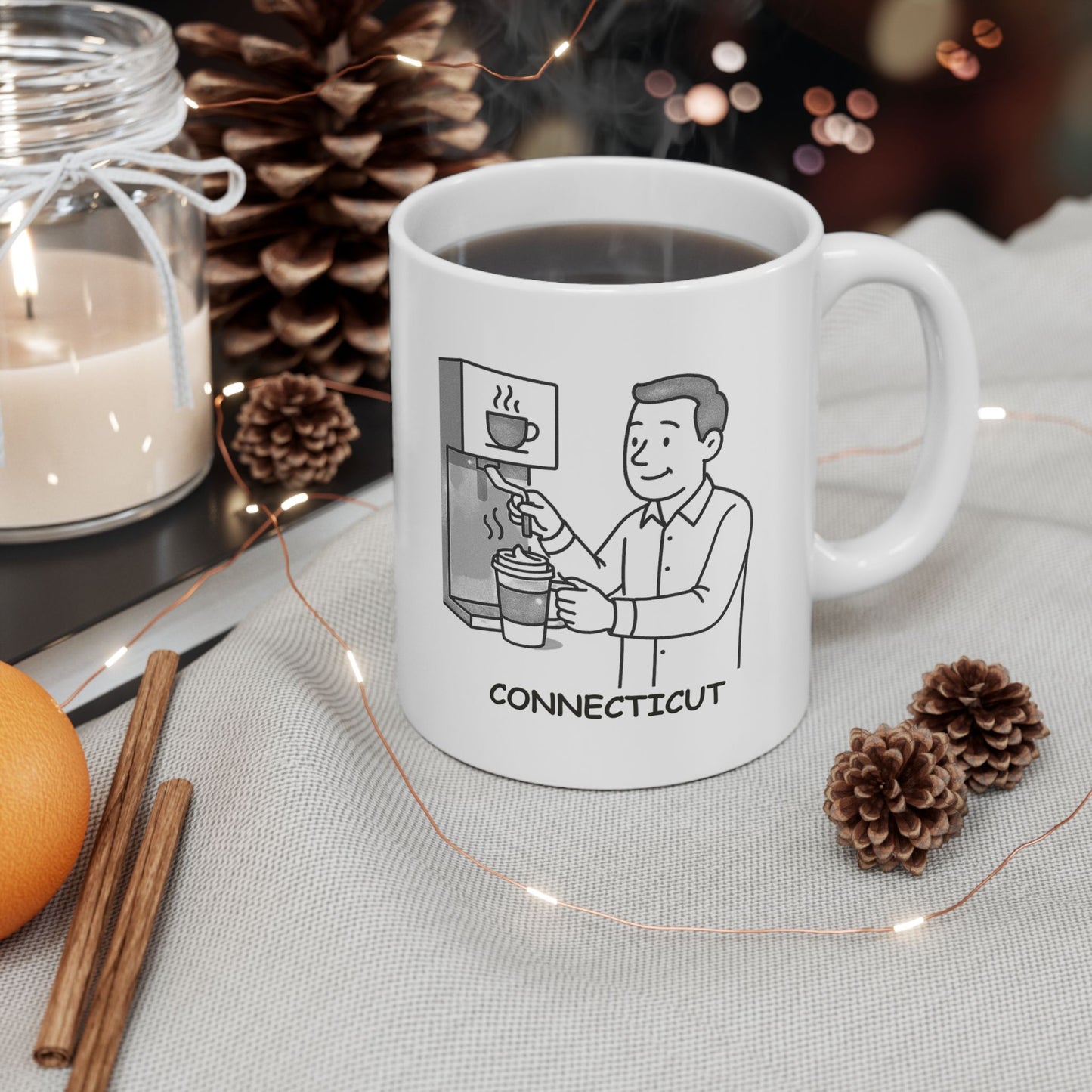 "In Connecticut, we don’t just drink coffee; we fuel up for the day ahead." Ceramic Mug - 13836