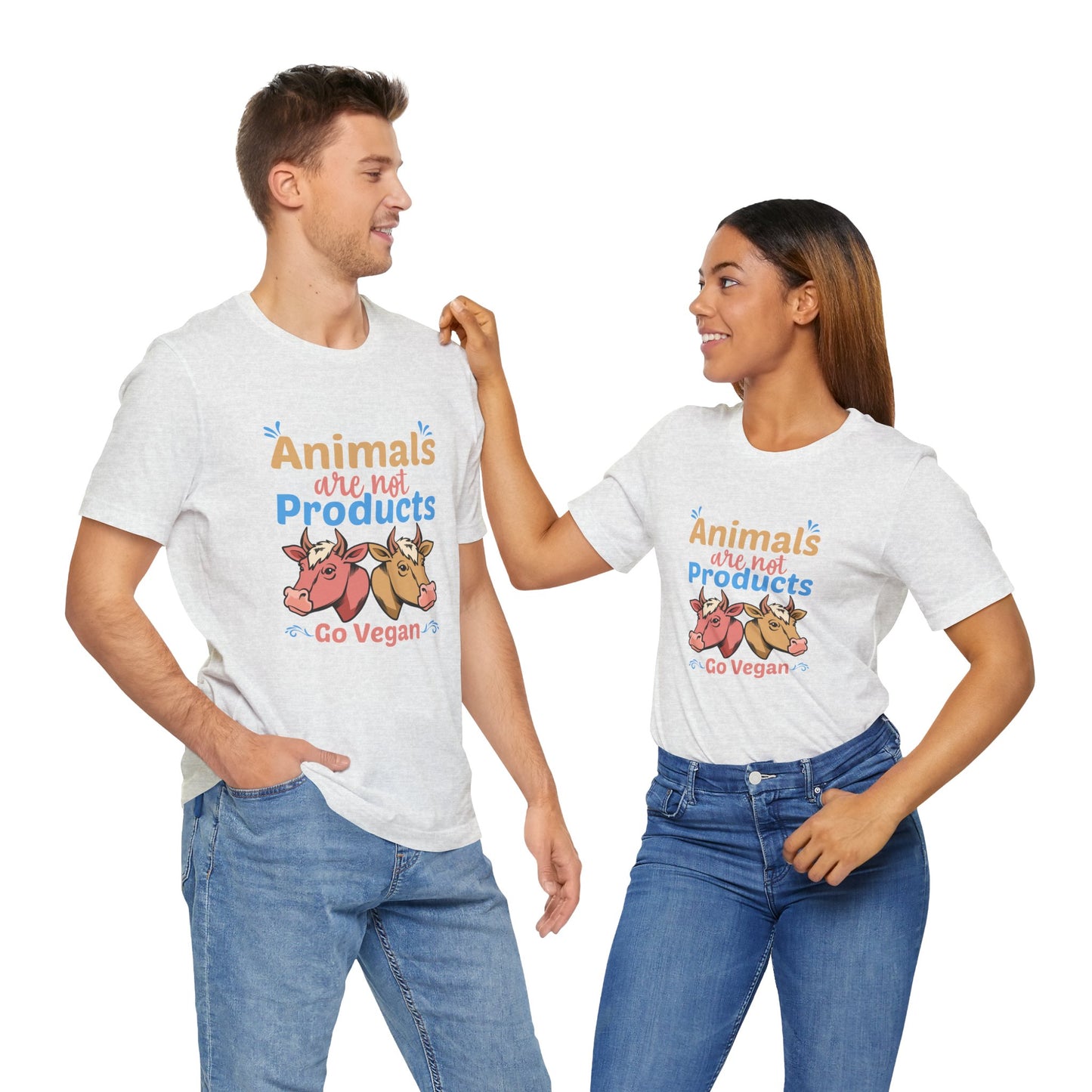 Vegan: Animals Are Not Products, Go Vegan - Unisex Jersey Short Sleeve Tee - 12353