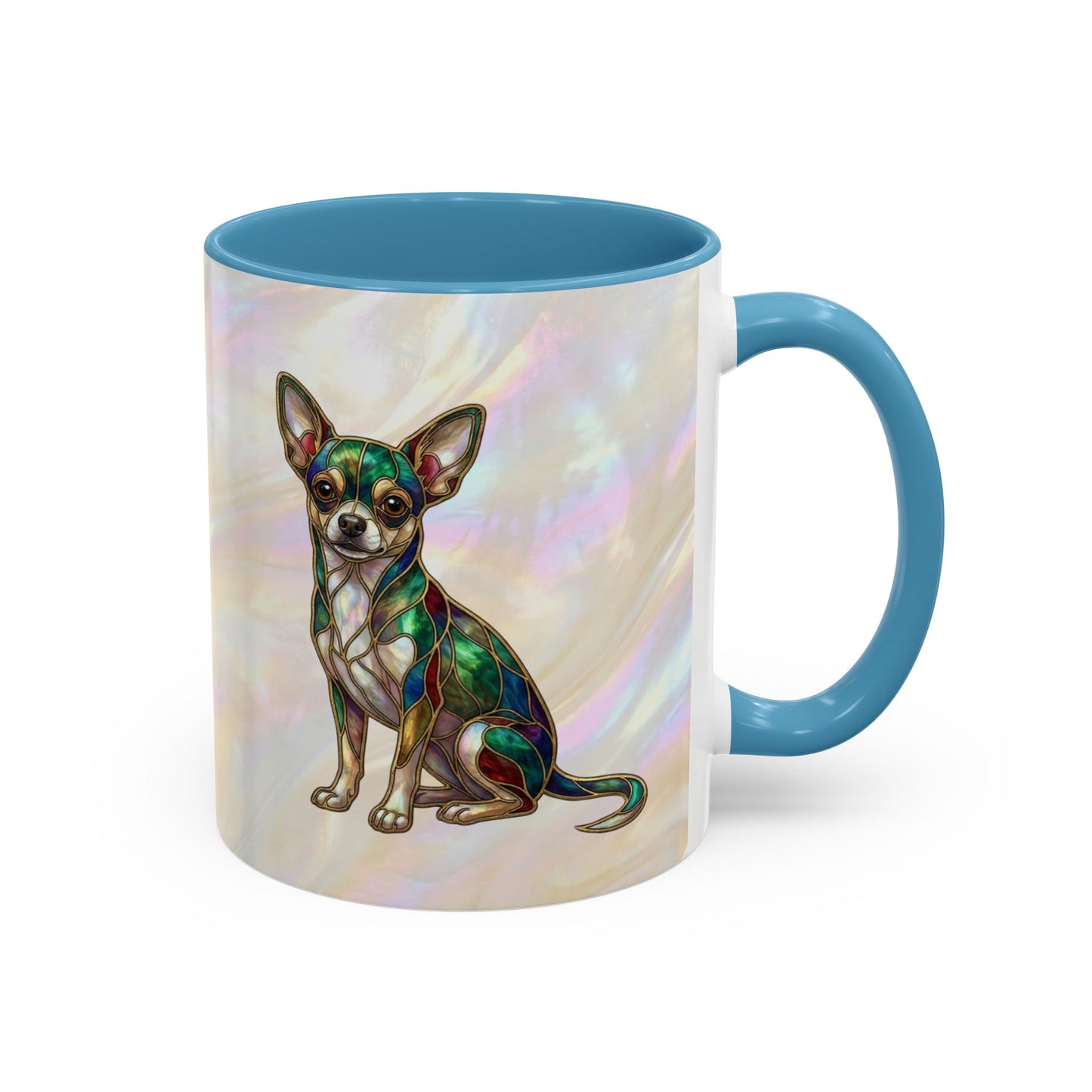 Chihuahua Accent Coffee Mug -Stained Glass Style (11/15oz) - 14625