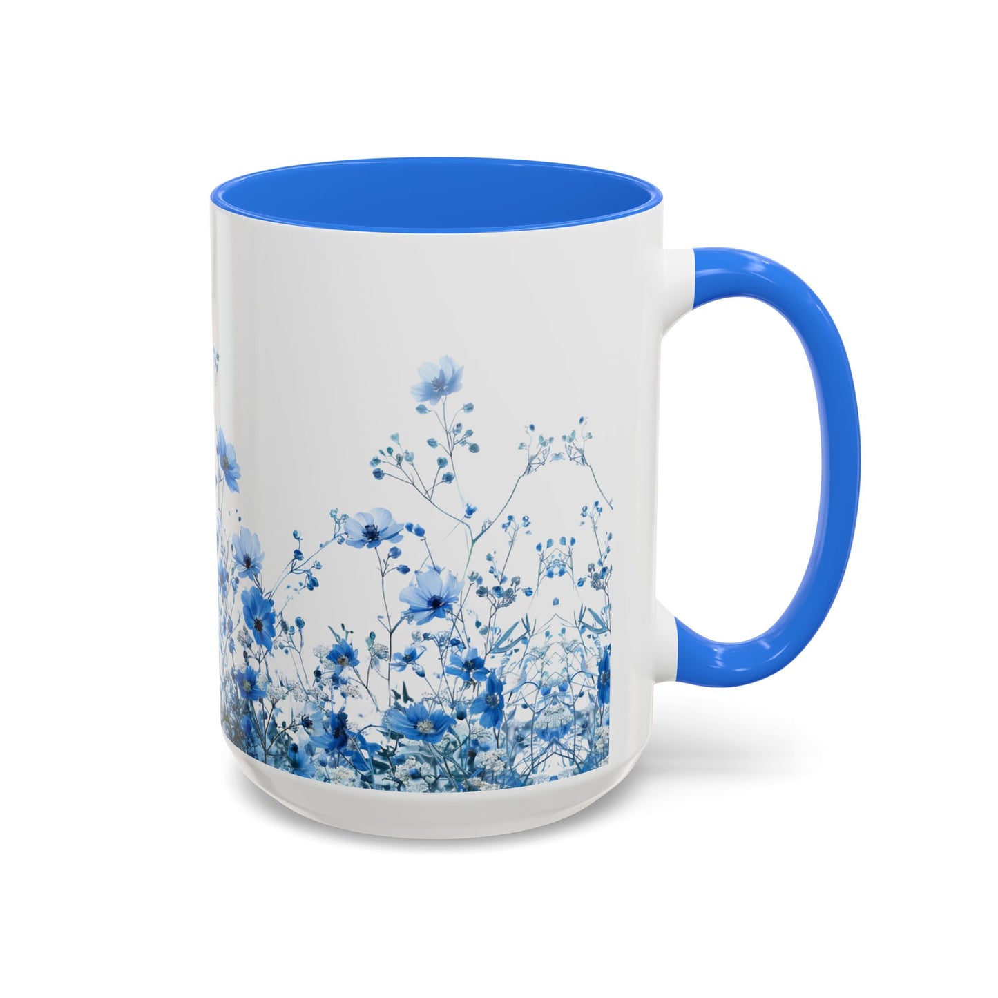 Field of Blue Flowers - Accent Coffee Mug (11, 15oz) - 10645