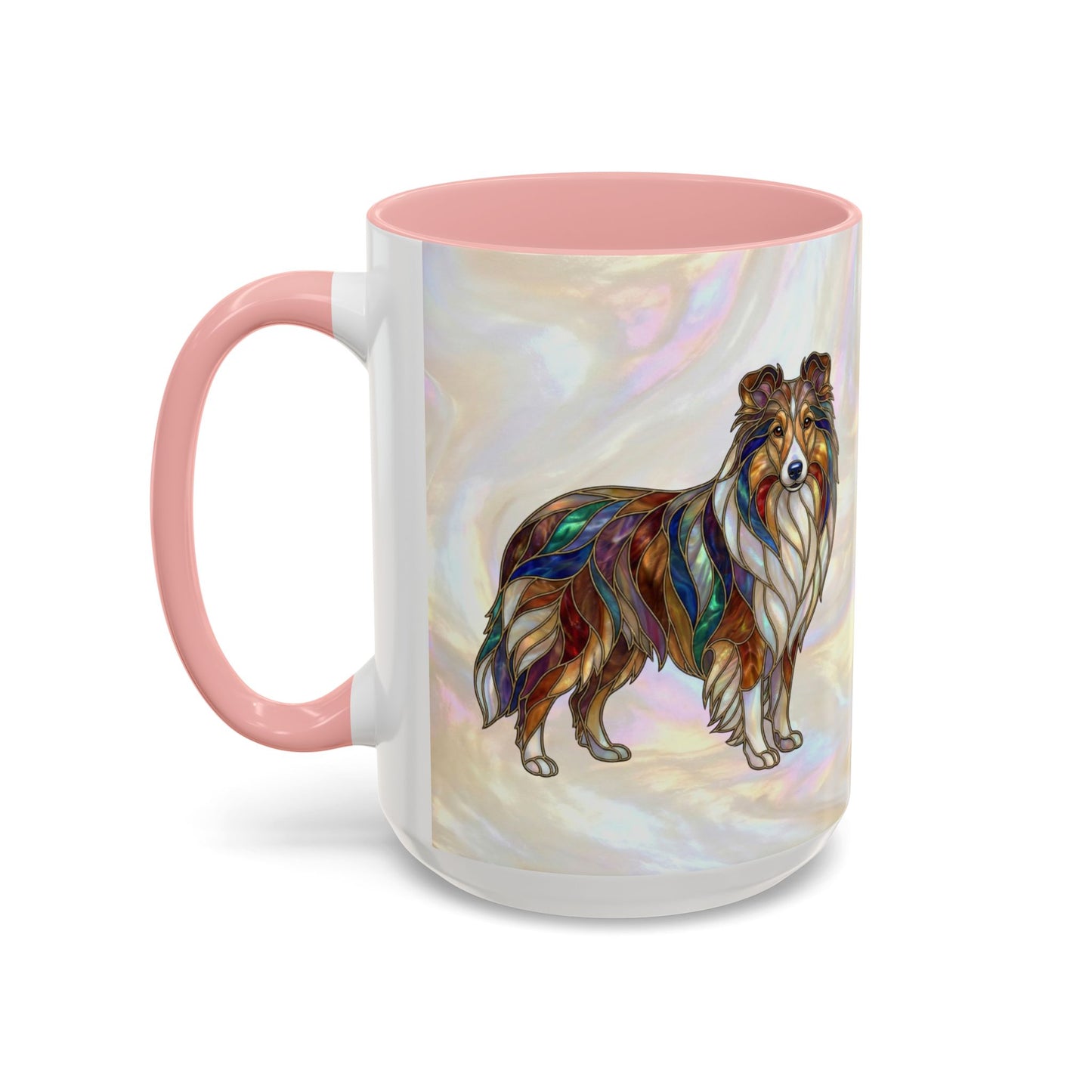 Sheltie Accent Coffee Mug – Stained Glass Design 11/15oz - 14645