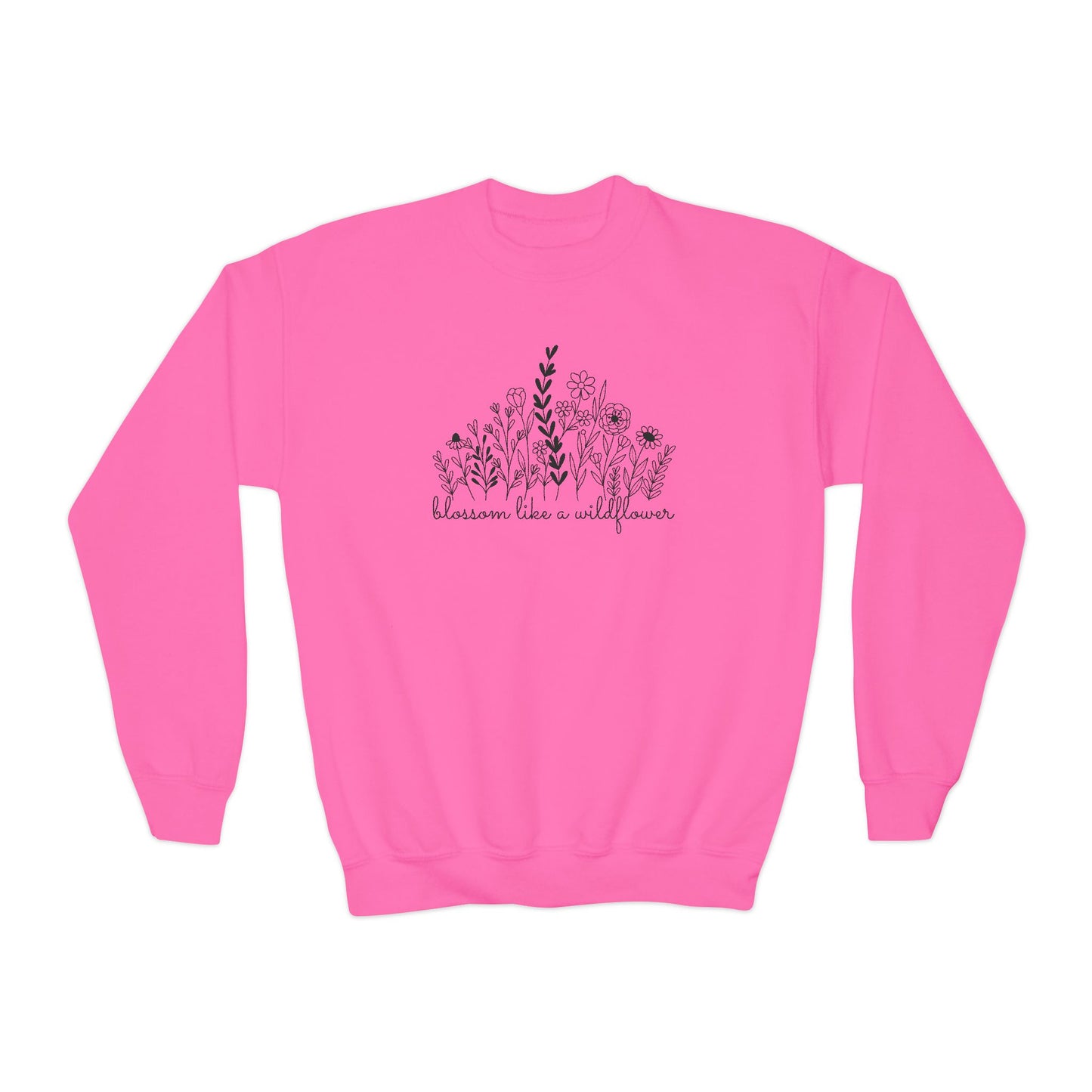 Blossom Like A Wildflower - Youth Crewneck Sweatshirt - 10127