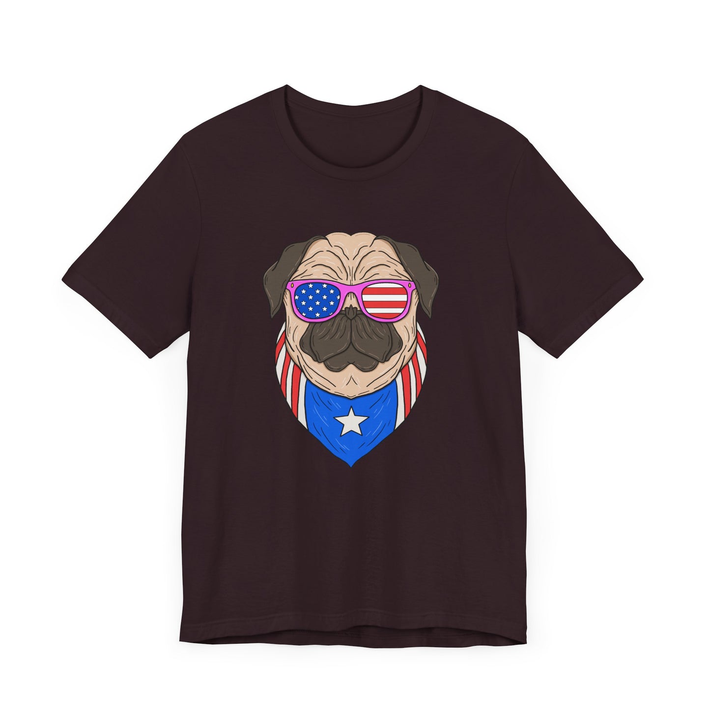 Patriotic Pug Tee, Independence Day T-Shirt, Dog Lovers Gift, Summer Casual Wear, Fun Family Outing Shirt - 13733