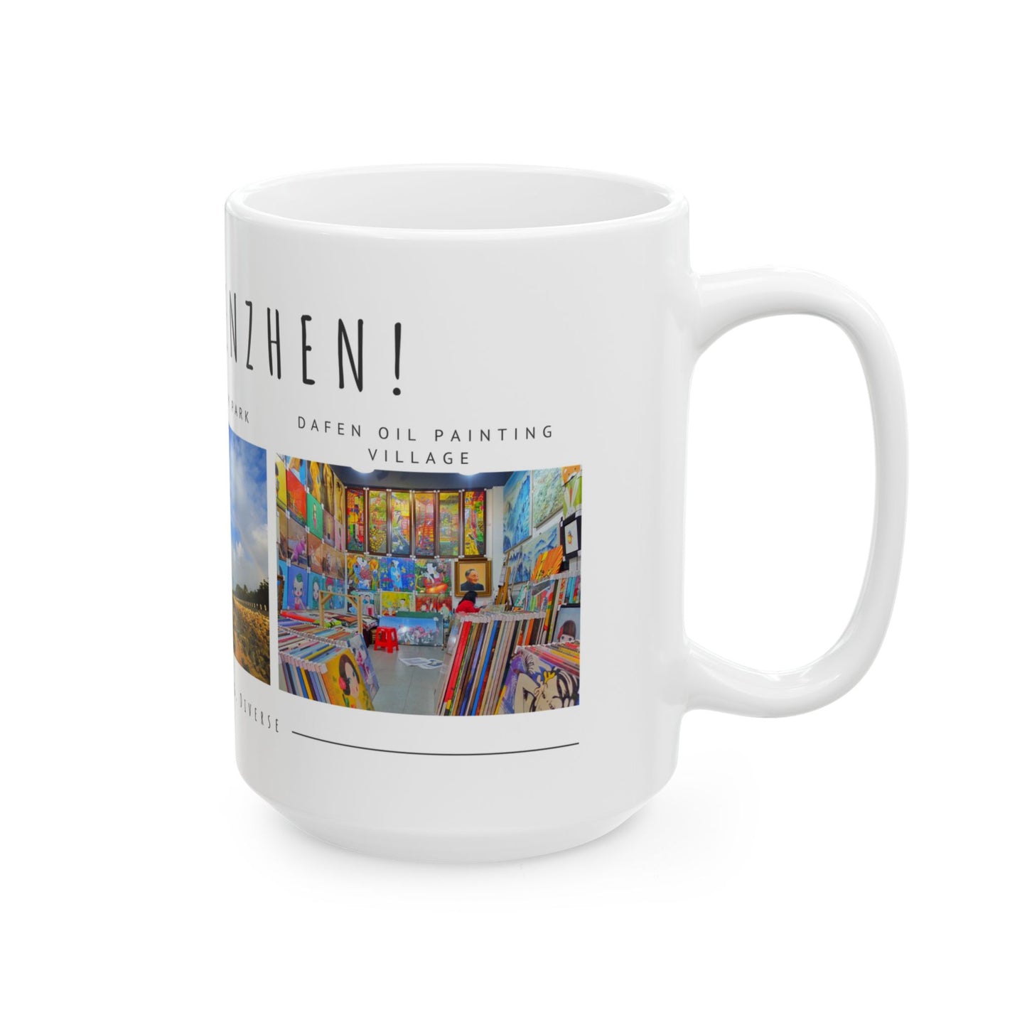 Hello, Shenzhen! Ceramic Mug - 11oz & 15oz - Modern & Bustling Design - 12103