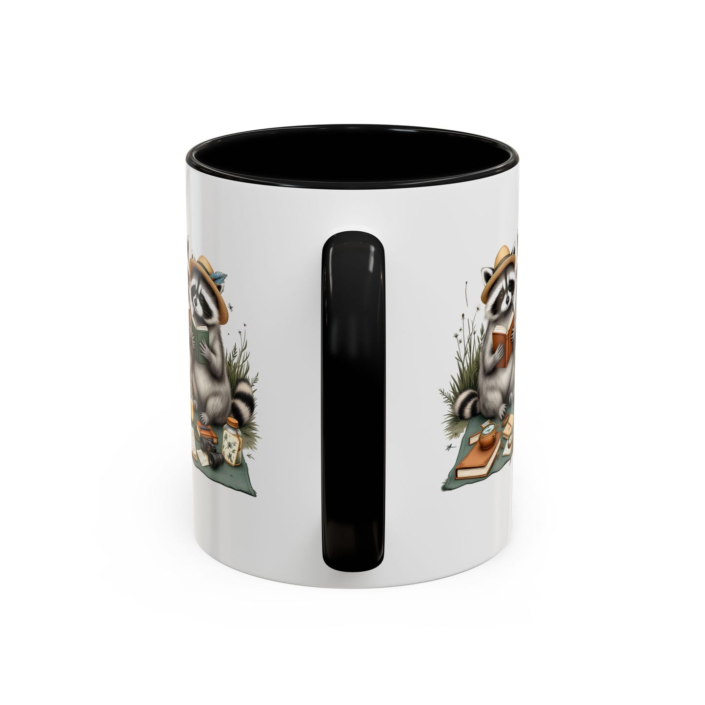 Paws & Pages Raccoon Reading Mug – Cute Book Lover Coffee Cup Gift (11oz / 15oz) - 14814