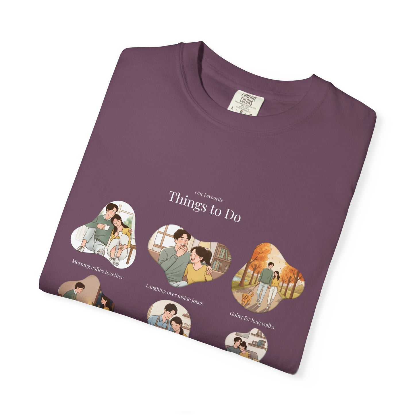 Our Favourite Things to Do Together – Personalised Valentine’s Illustration T-Shirt Gift - 14721
