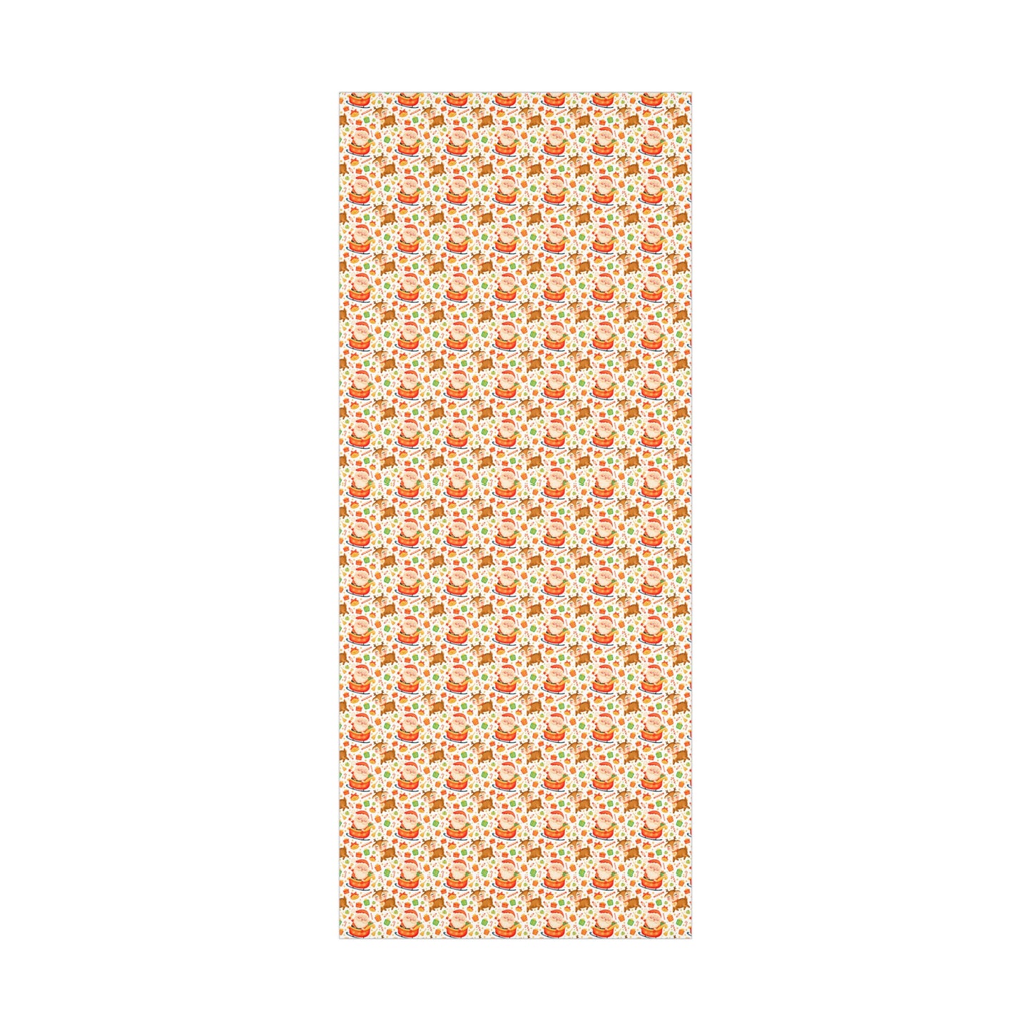 Santa & Reindeer, Orange Colored - Gift Wrap Papers - 10005