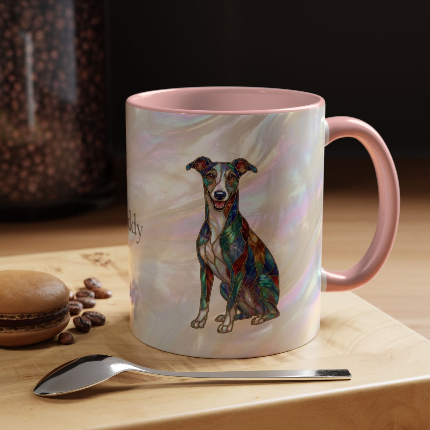 Whippet Accent Coffee Mug – Stained Glass Design 11/15oz - 14652