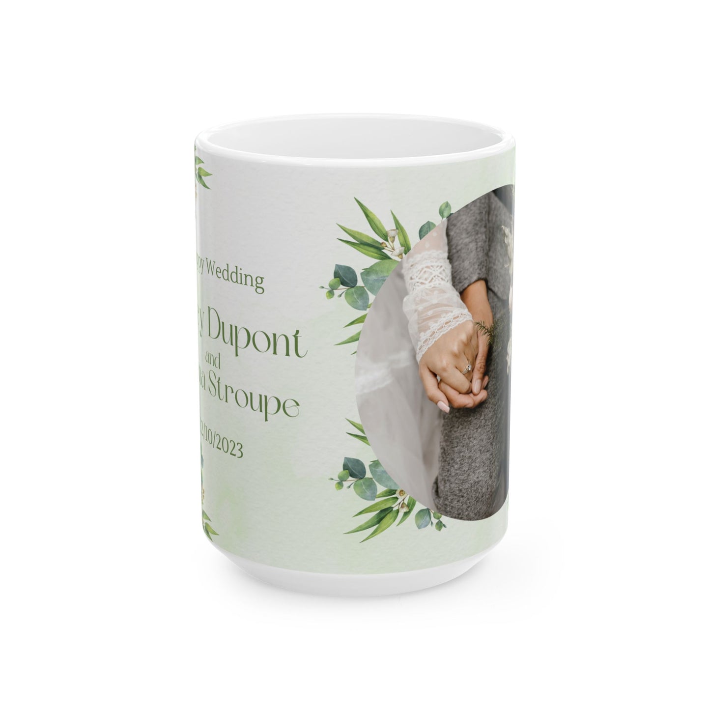 Happy Wedding, Details Customizable - Ceramic Mug, (11oz, 15oz) - 11031