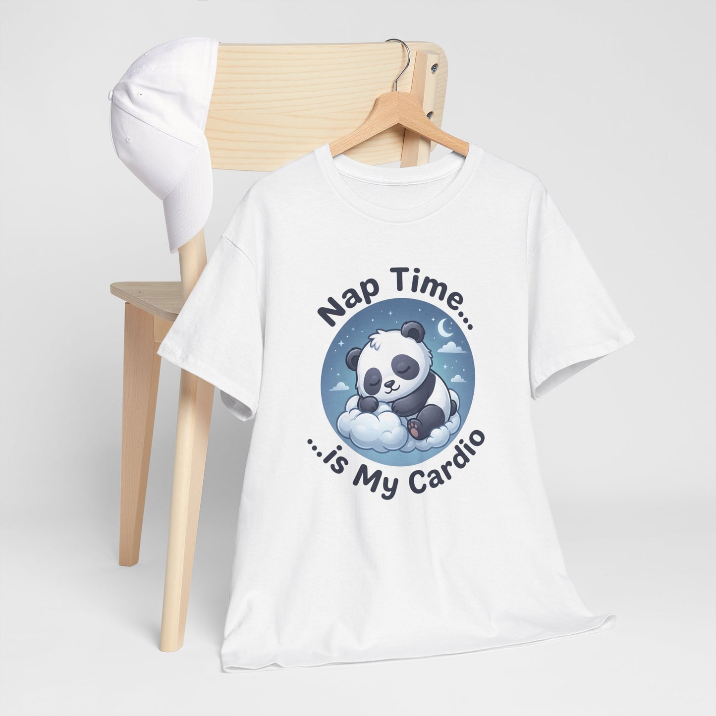 Cute Panda T-Shirt – “Nap Time Is My Cardio” Funny Sleep Tee - 14845