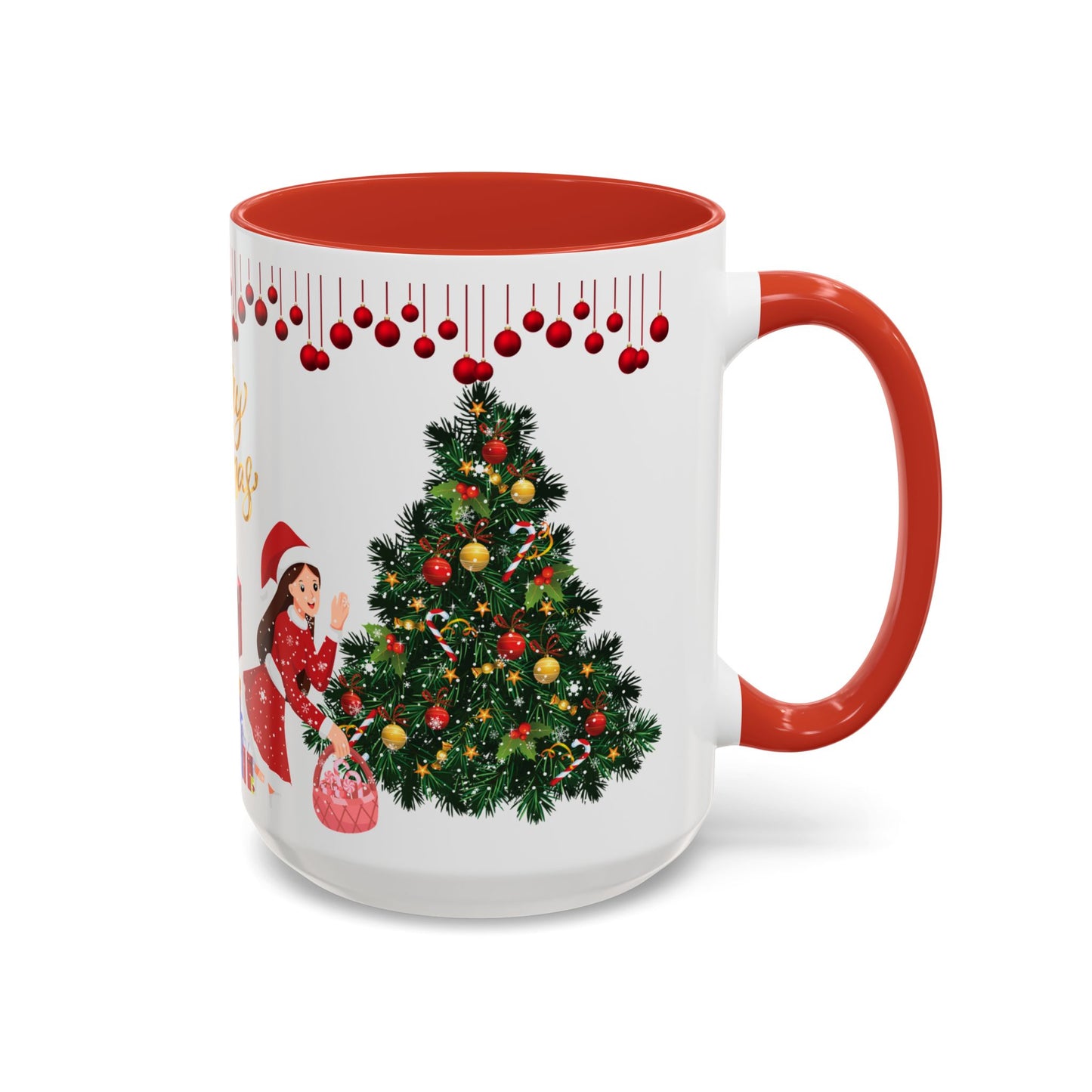 Merry Christmas - Accent Coffee Mug (11, 15oz)