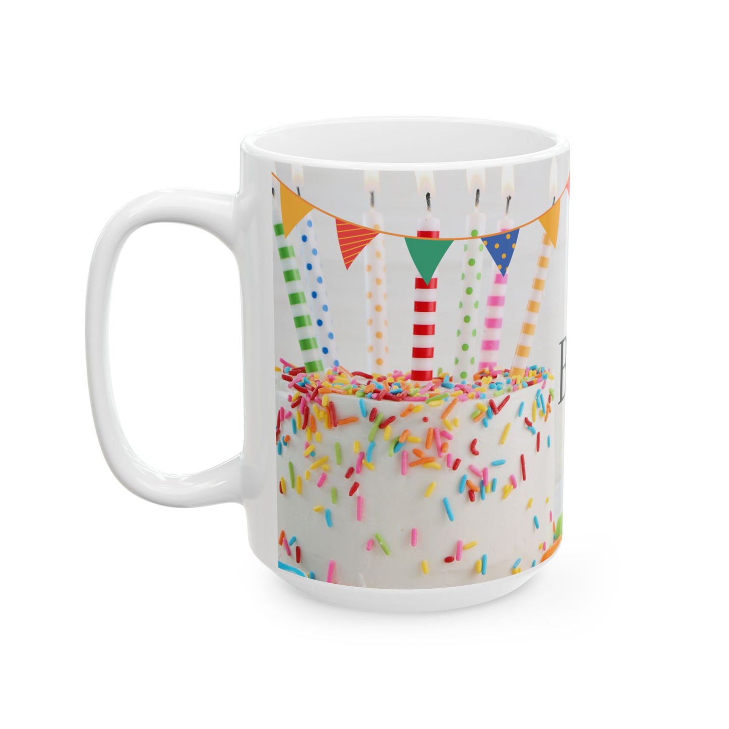 Happy Birthday Ceramic Mug - Celebrate with Style, Gift Mug, Party Favor, Coffee Cup, Personalizable Gift - 13953