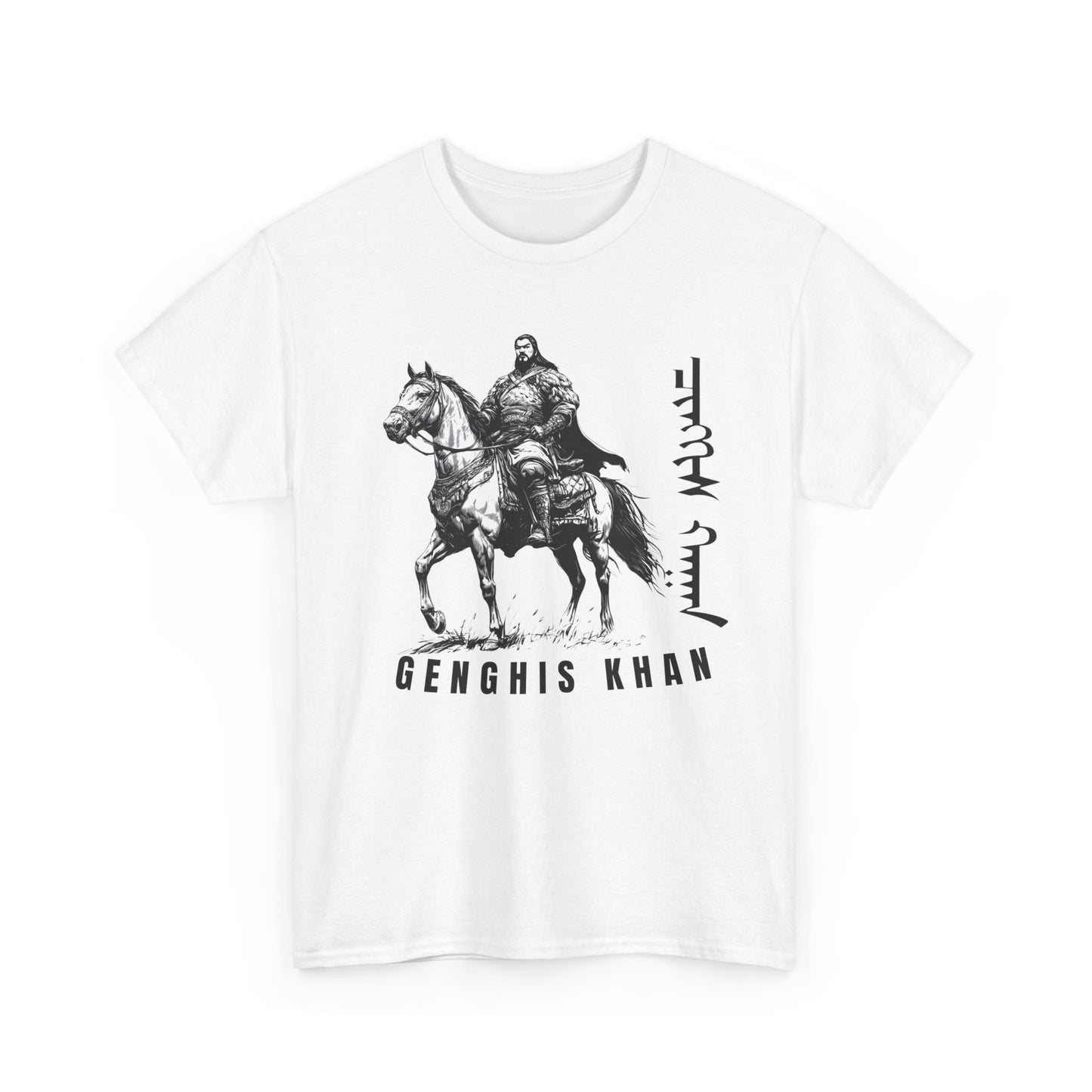 Genghis Khan Horseman Tee – Historical Warrior Graphic T-Shirt - 14914