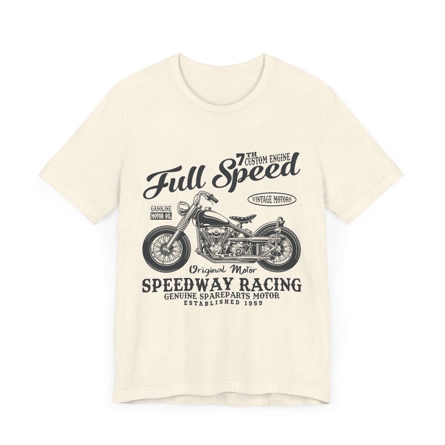 Full Speed, Vintage Motors - Unisex Jersey Short Sleeve Tee - 13297