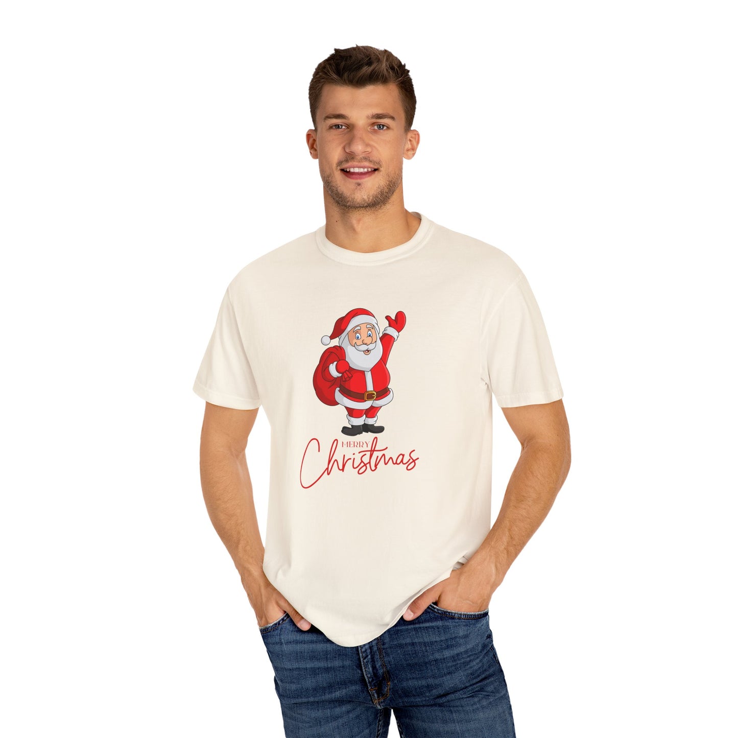 Santa: Merry Christmas - Unisex Garment-Dyed T-shirt