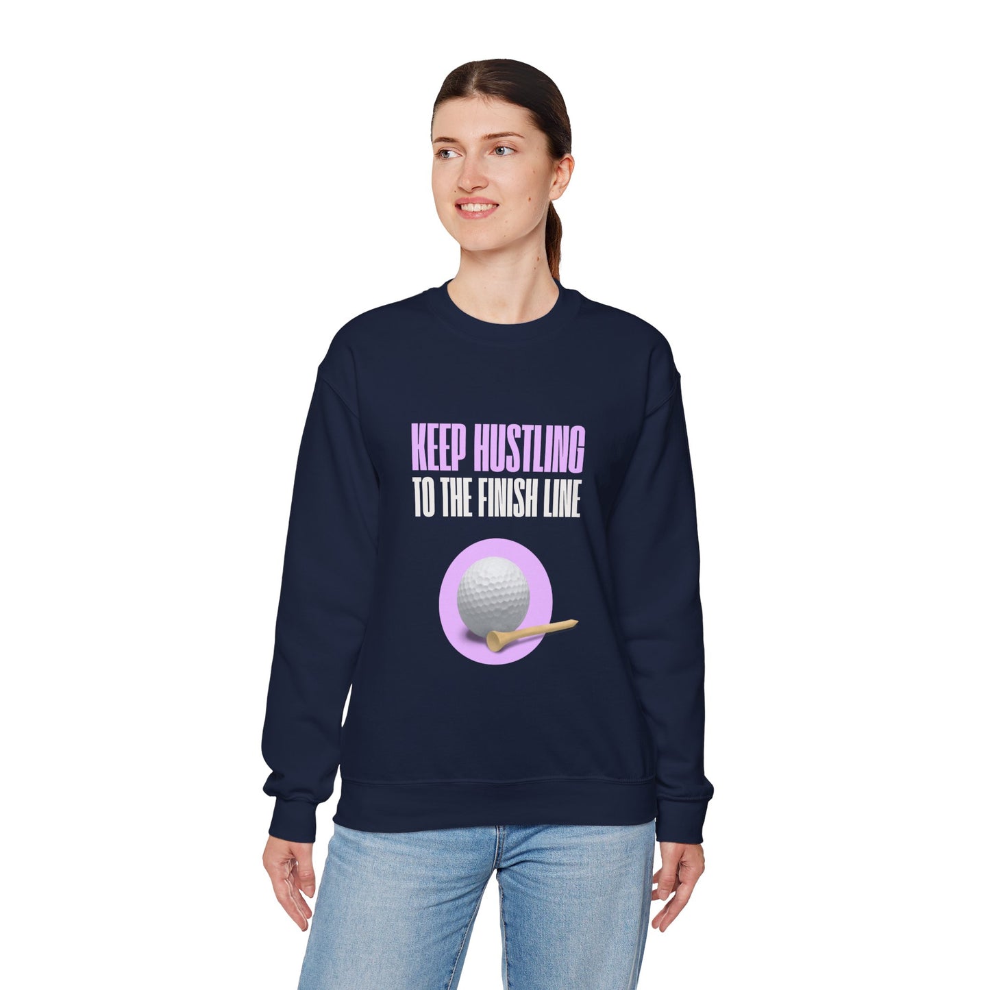 Golf, Keep Hustling to The Finish Line - Unisex Heavy Blend™ Crewneck Sweatshirt - 10580