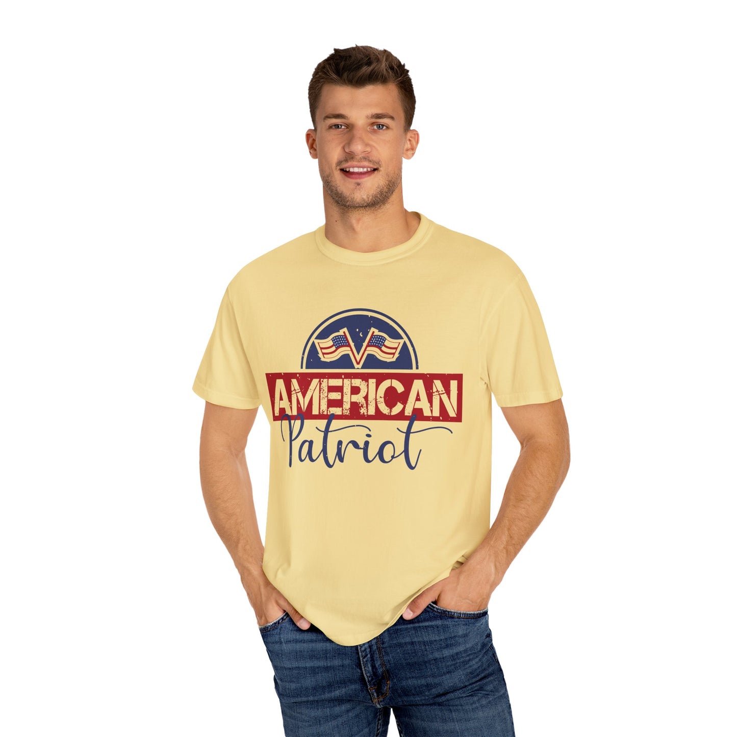 American Patriot Garment-Dyed T-Shirt, USA Pride Tee, 4th of July Shirt, Americana Apparel, Unisex Casual Wear - 13813