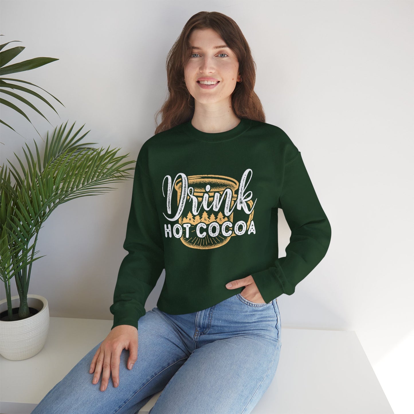 Drink Hot Cocoa - Unisex Heavy Blend™ Crewneck Sweatshirt