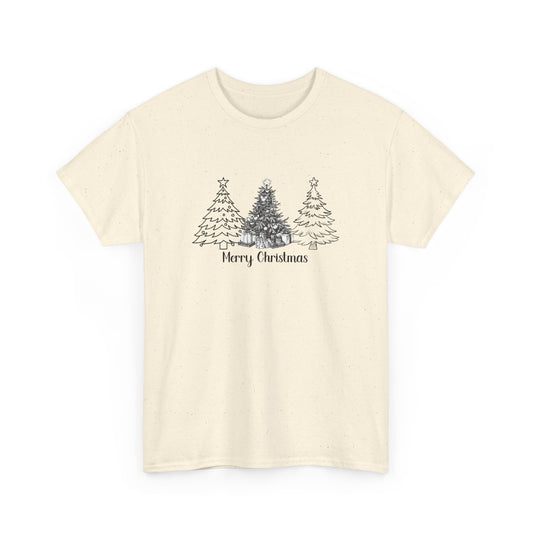 Merry Christmas, Trees - Unisex Heavy Cotton Tee - 10112