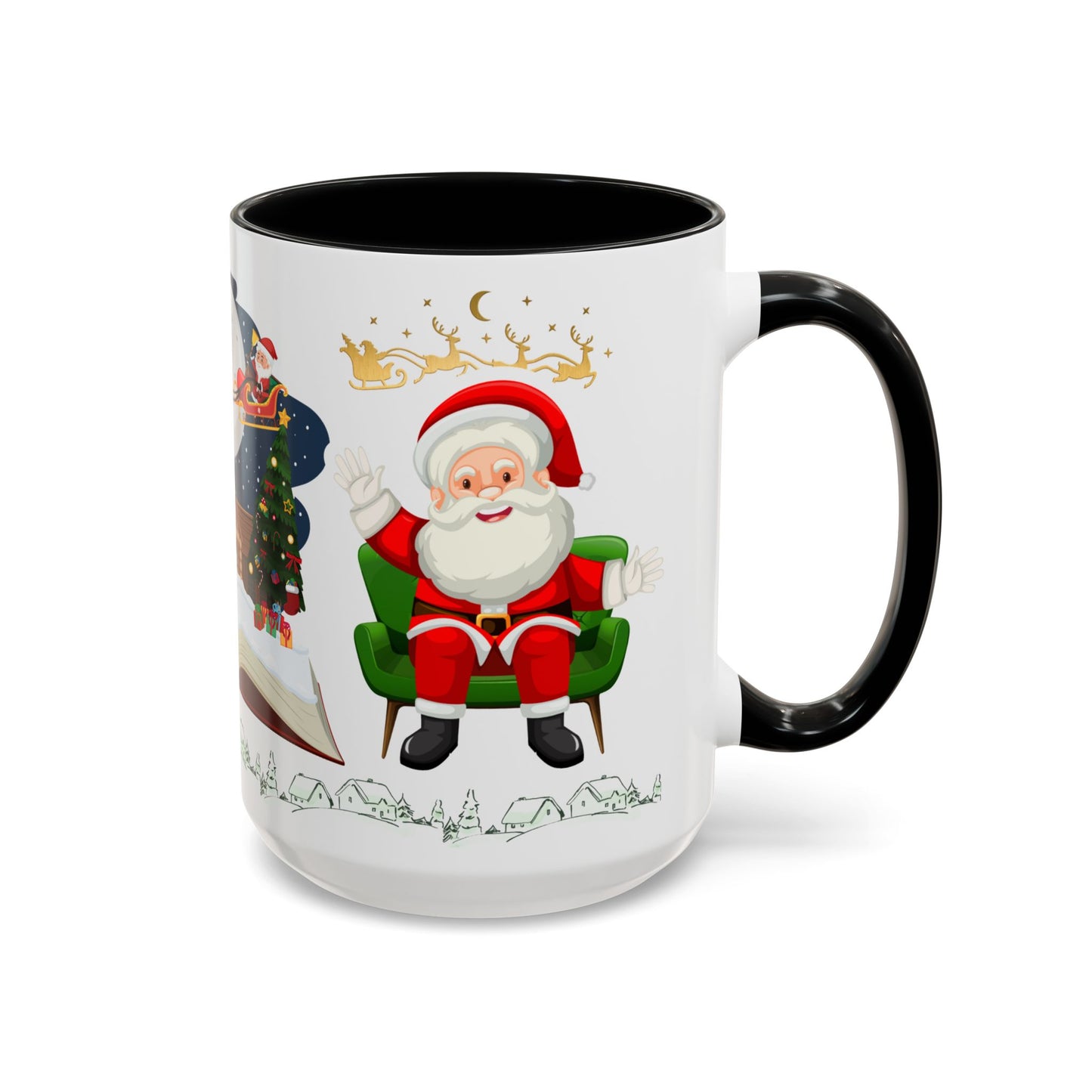 Santa is Coming - Accent Coffee Mug (11, 15oz)