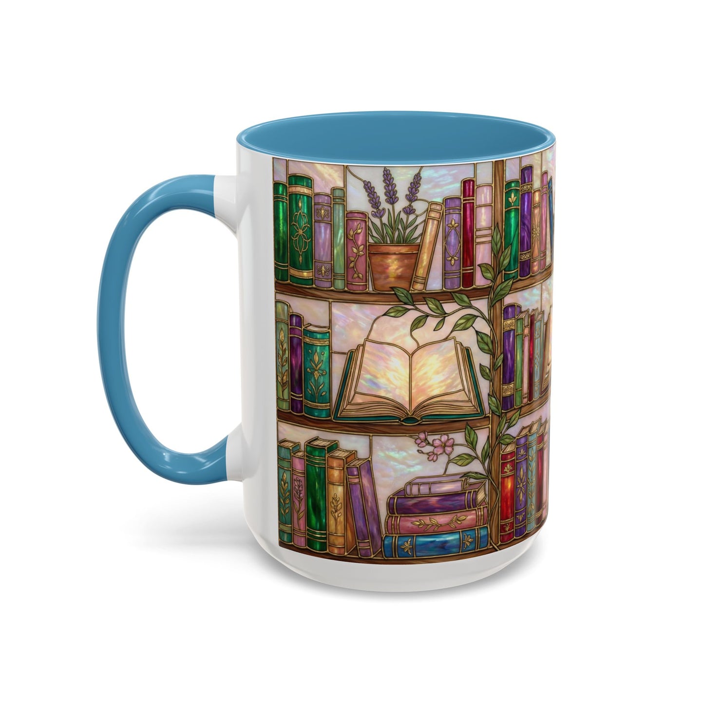 Bookish Accent Coffee Mug — Stained Glass Design (11/15 oz) - 14528