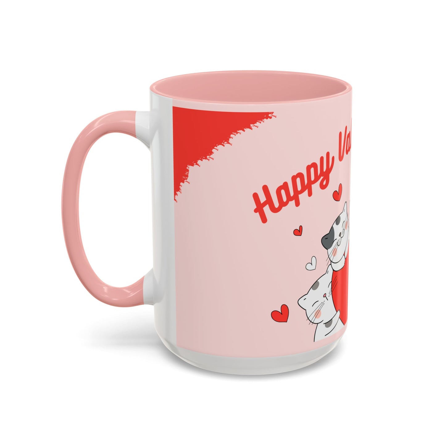 Cats, Happy Valentine's - Accent Coffee Mug (11, 15oz) - 11124