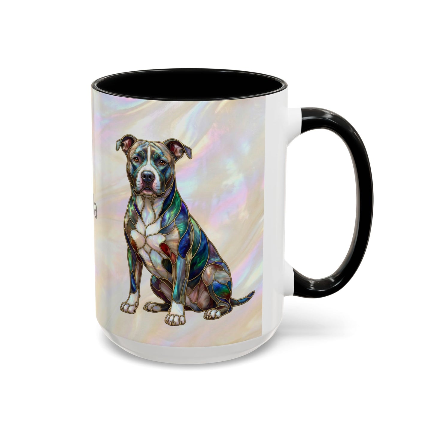 Pitbull Dog Accent Coffee Mug — Stained Glass Design (11/15oz) - 14536